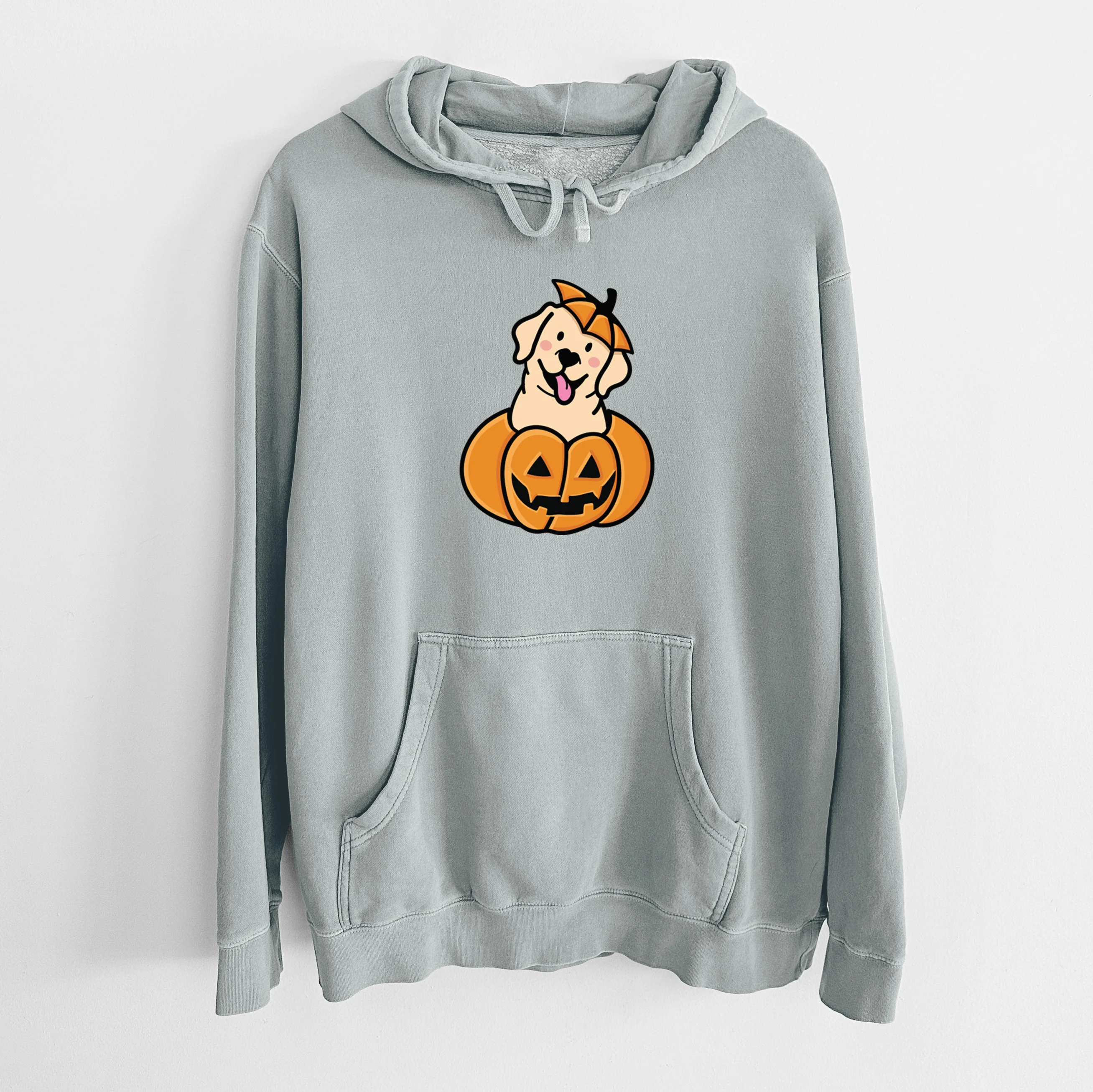 Pumpkin Pup - Labrador Retriever - Unisex Pigment Dyed Hoodie