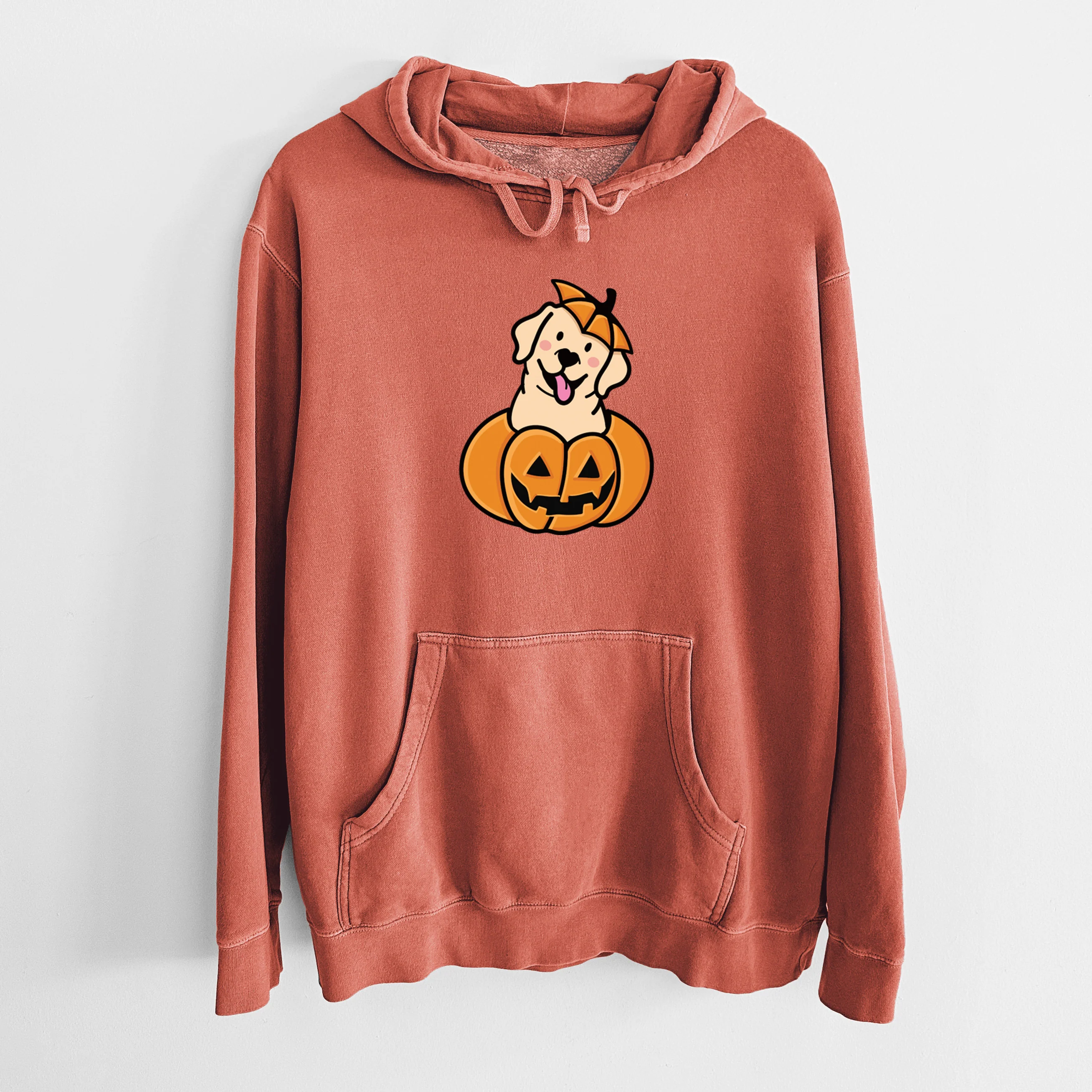 Pumpkin Pup - Labrador Retriever - Unisex Pigment Dyed Hoodie - Image 10