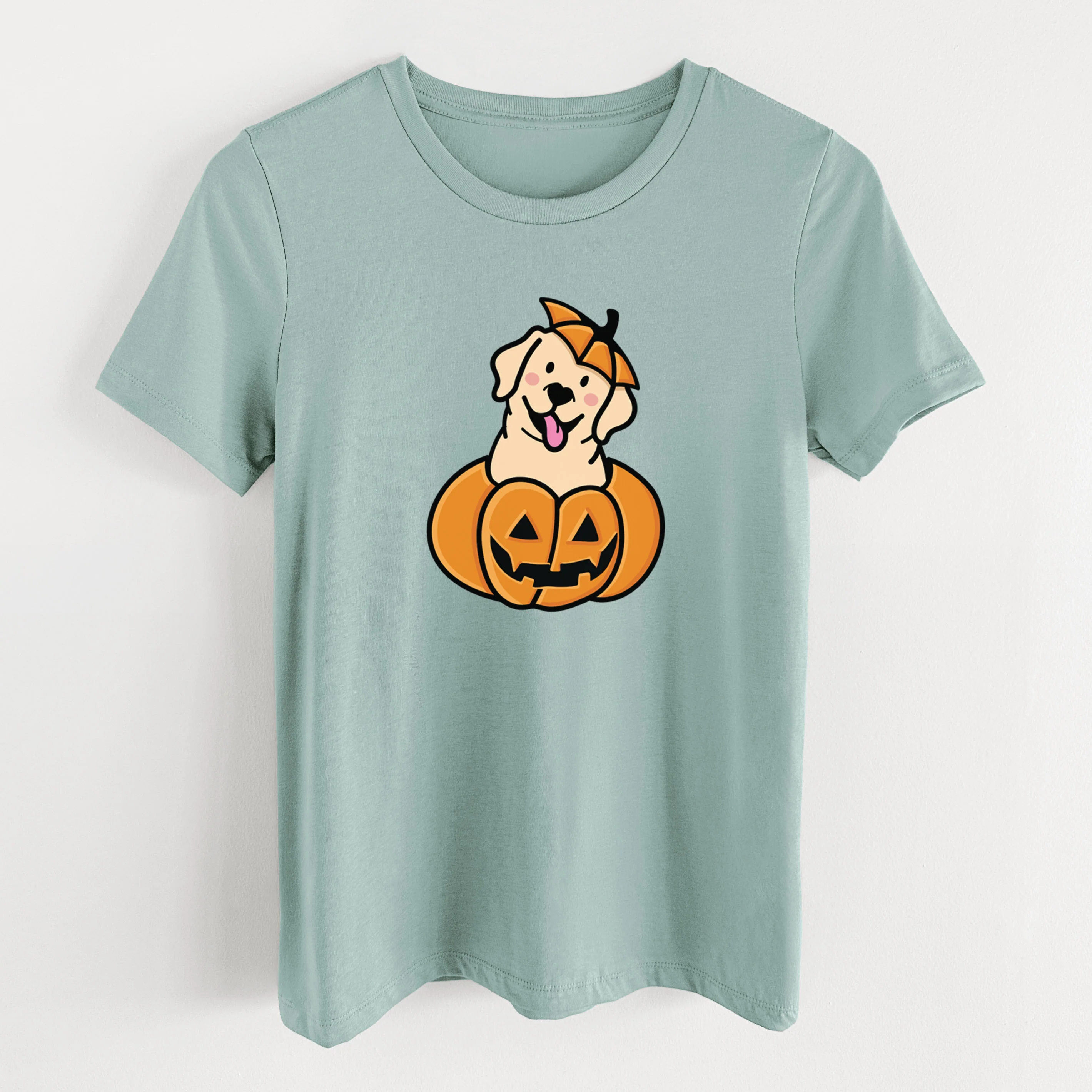 Pumpkin Pup - Labrador Retriever - Women's Lightweight Relaxed Fit 100% Cotton Crewneck - Image 10