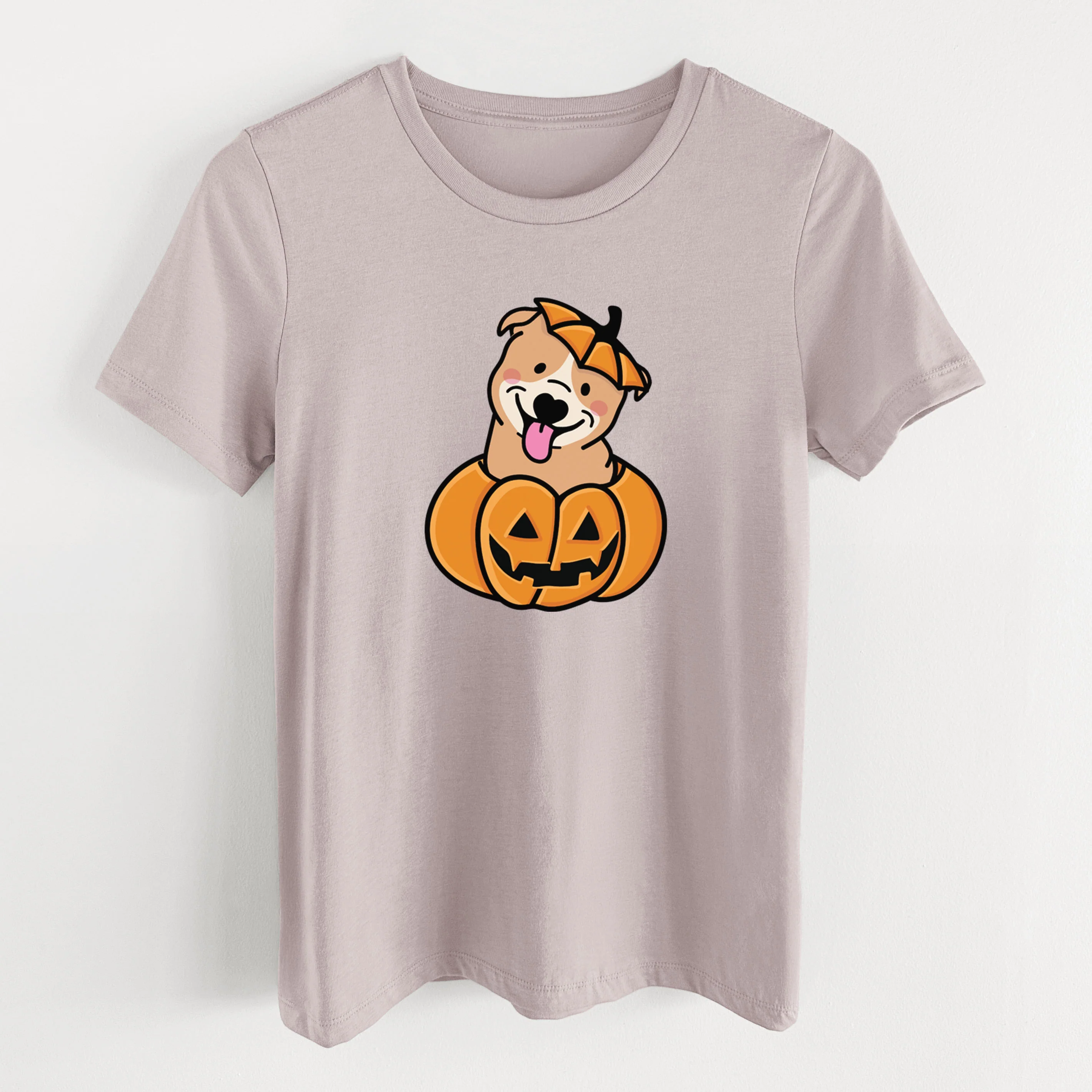 Pumpkin Pup - Pitbull - Women's Lightweight Relaxed Fit 100% Cotton Crewneck - Image 15