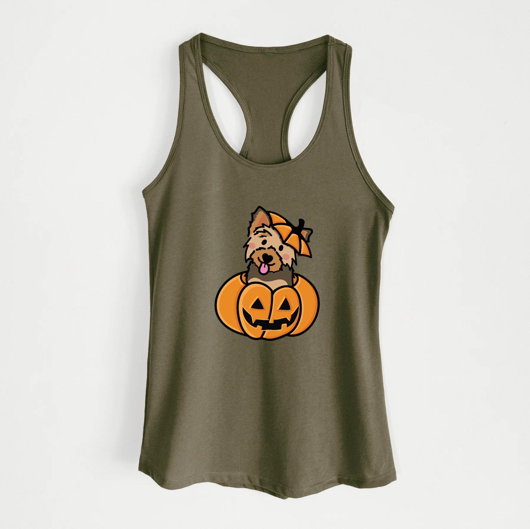Pumpkin Pup - Yorkie - Women's Racerback Tanktop - Image 6