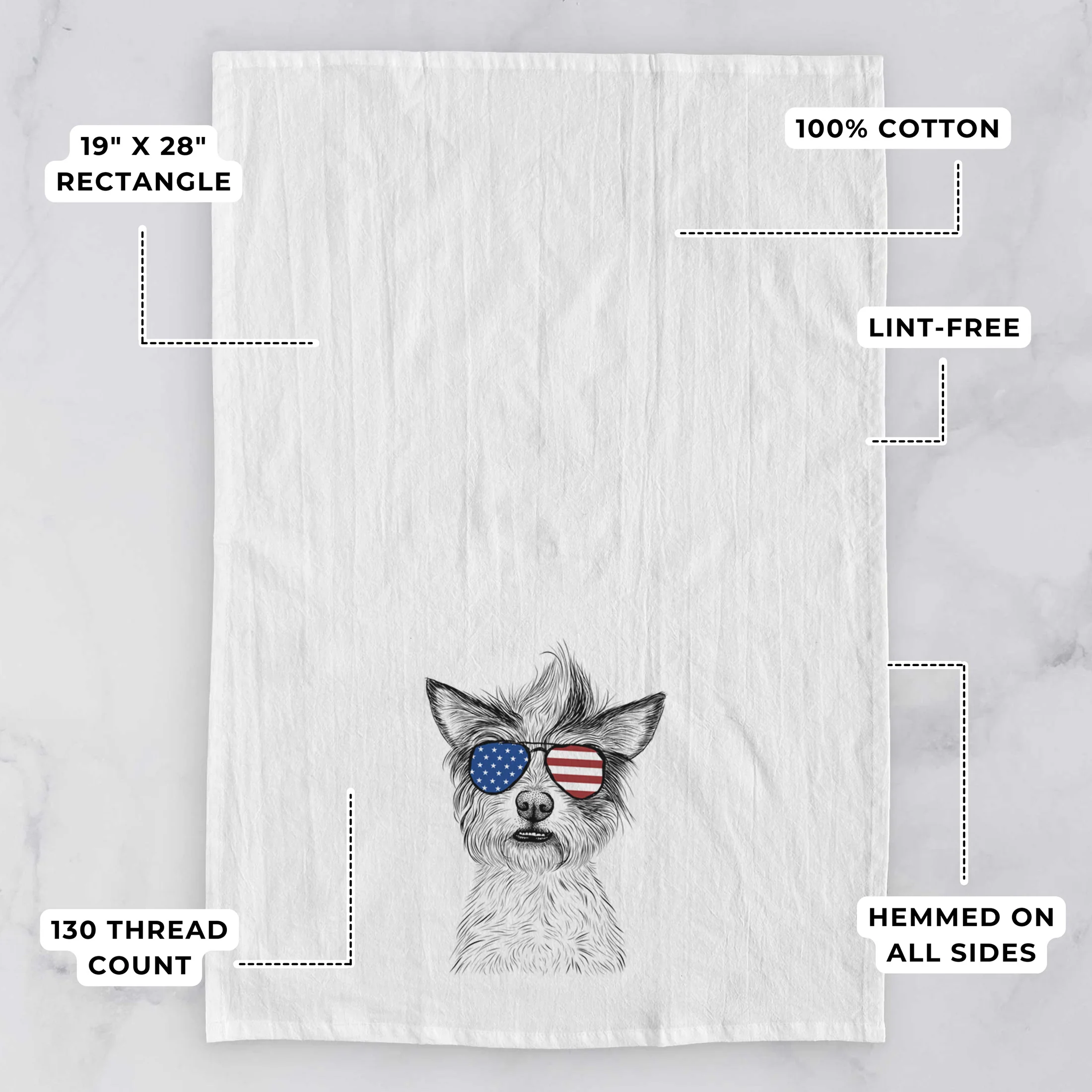 Quigley the Mixed Breed Tea Towel - Image 3