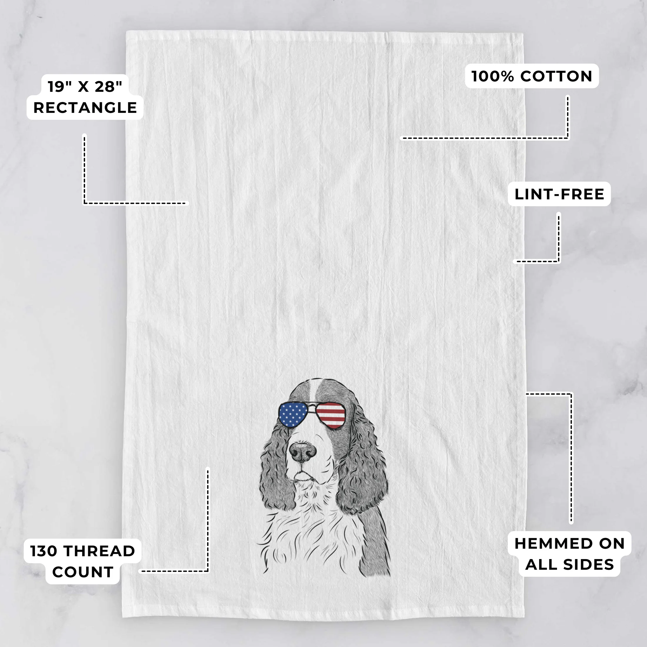 Quincy the English Springer Spaniel Tea Towel - Image 3