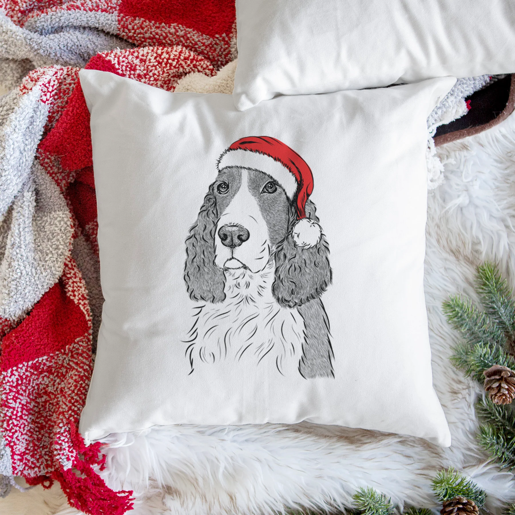 Quincy the English Springer Spaniel - Throw Pillow Cover - Image 3
