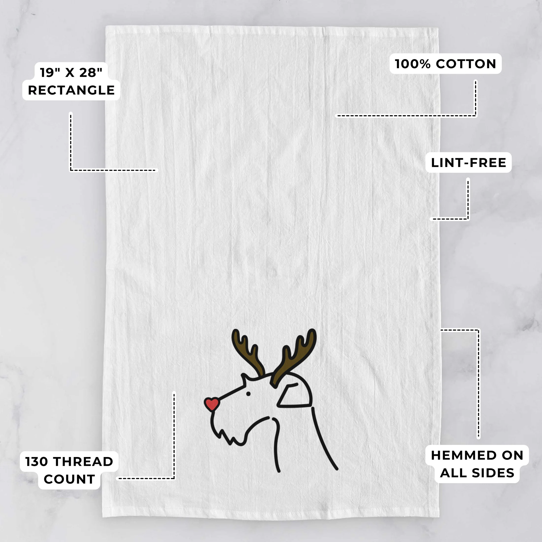 Red Nose Airedale Terrier - Tea Towel - Image 3