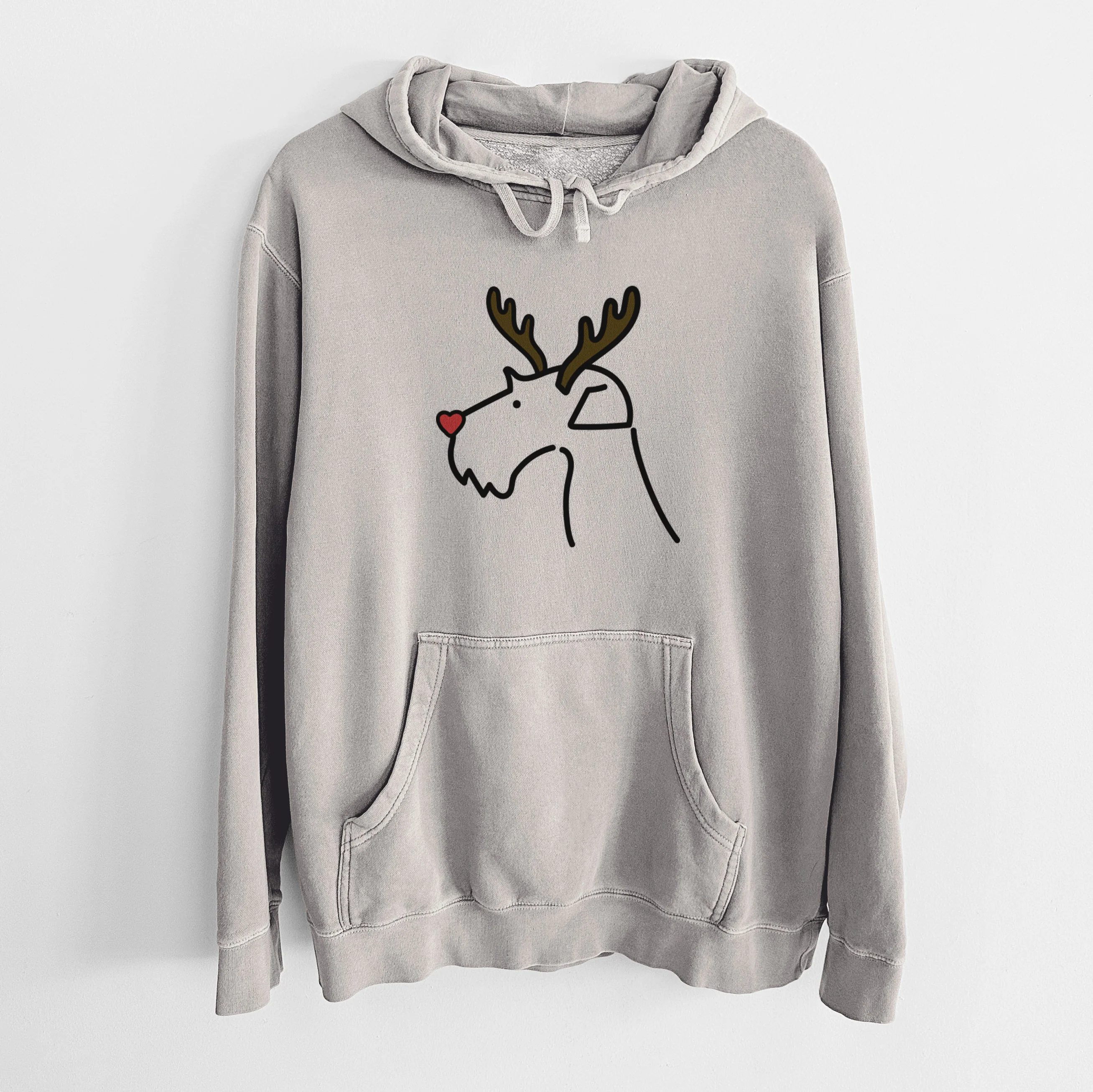 Red Nose Airedale Terrier - Unisex Pigment Dyed Hoodie - Image 5