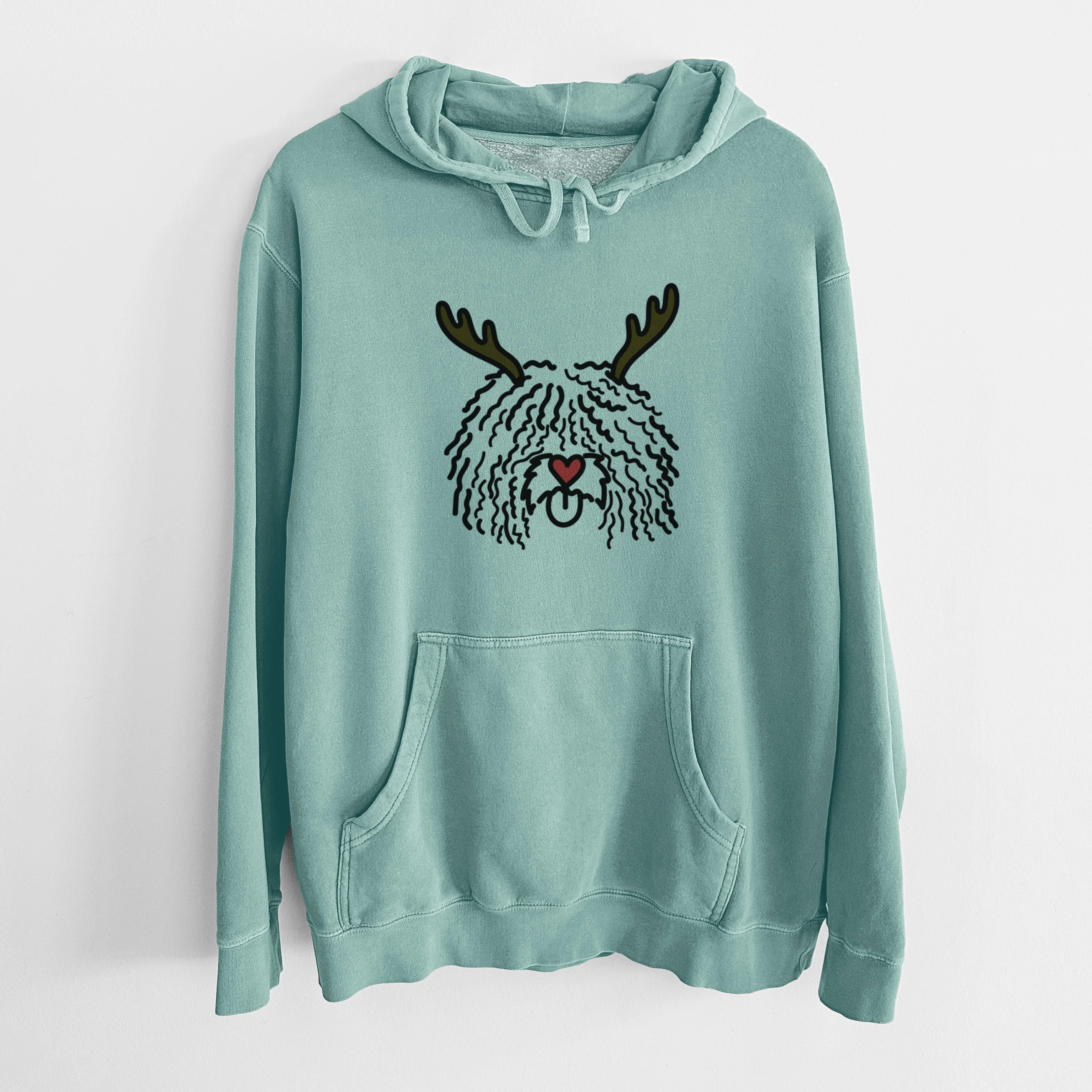 Red Nose Spanish Water Dog - Alba - Unisex Pigment Dyed Hoodie - Image 10