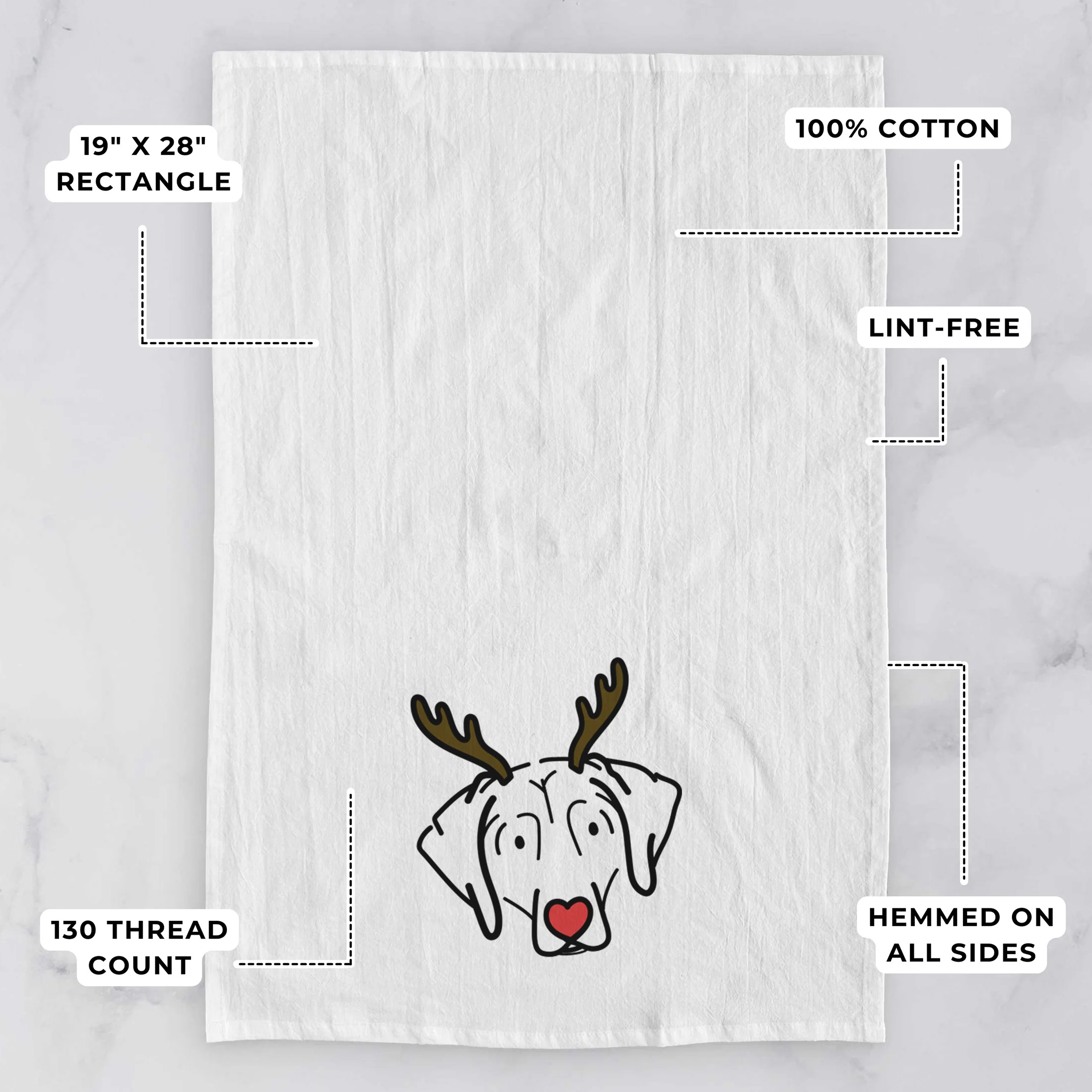 Red Nose Beagle - Aly - Tea Towel - Image 3