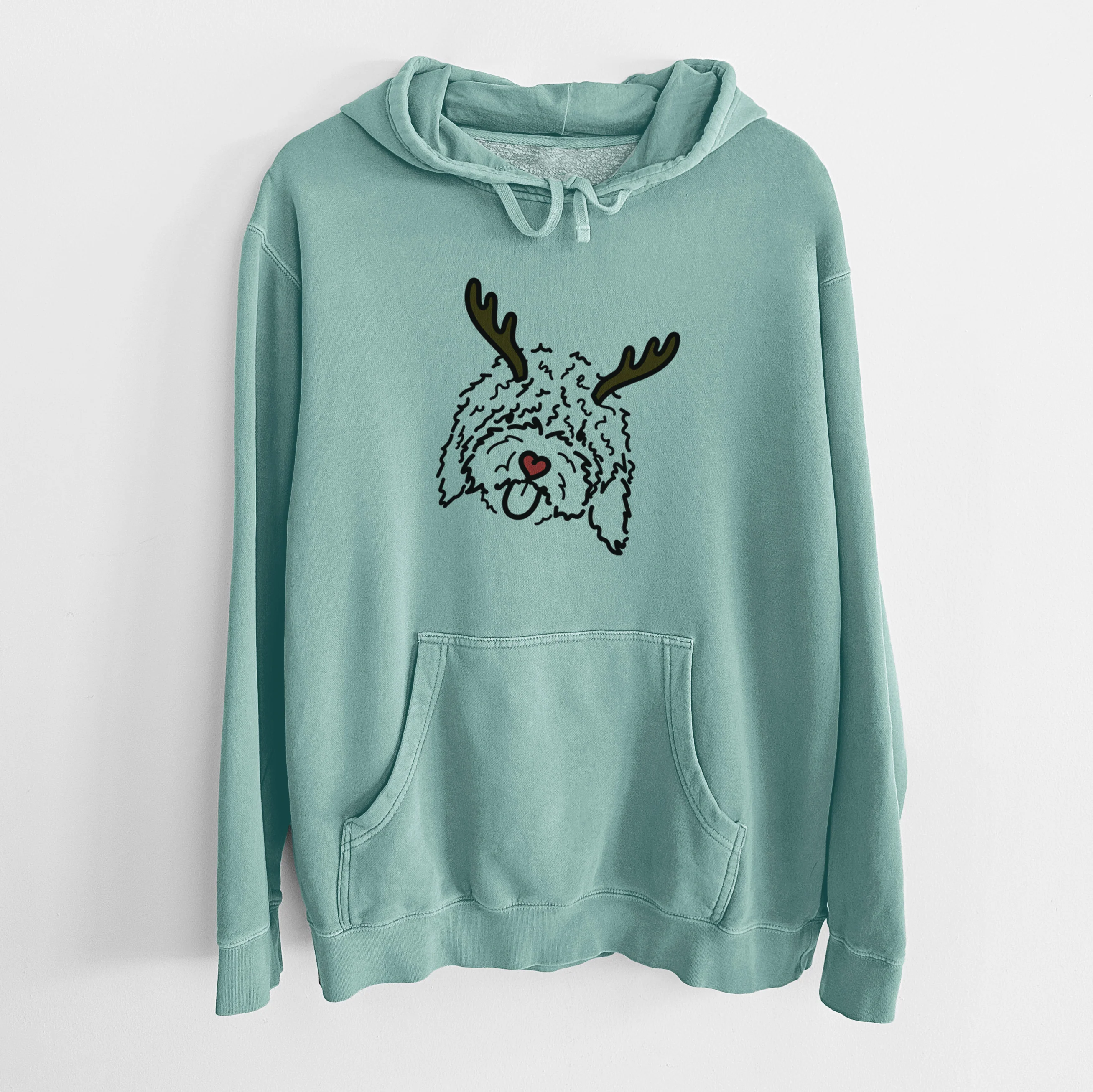 Red Nose Spanish Water Dog - Antonio - Unisex Pigment Dyed Hoodie - Image 10