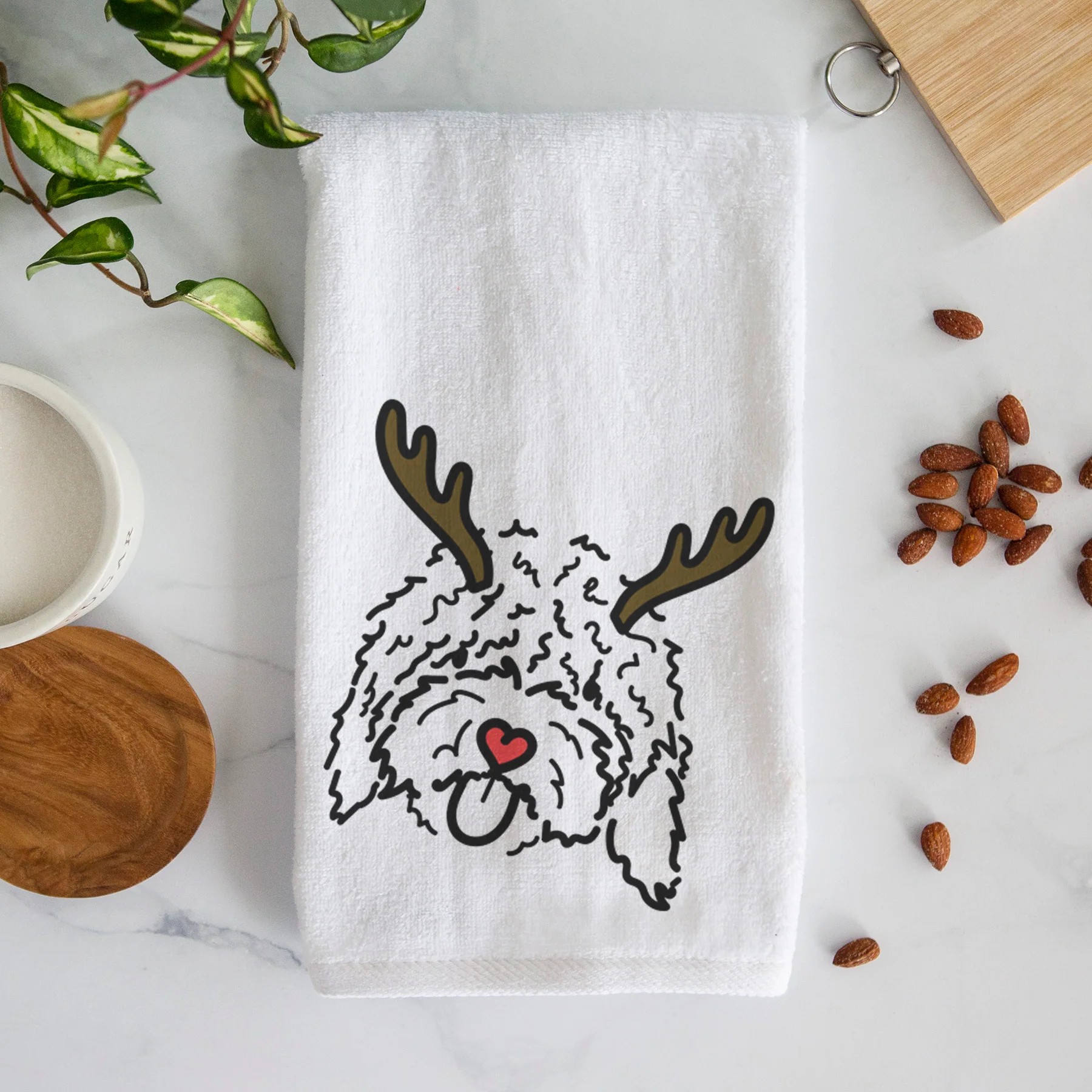 Red Nose Spanish Water Dog - Antonio - Decorative Hand Towel - Image 3