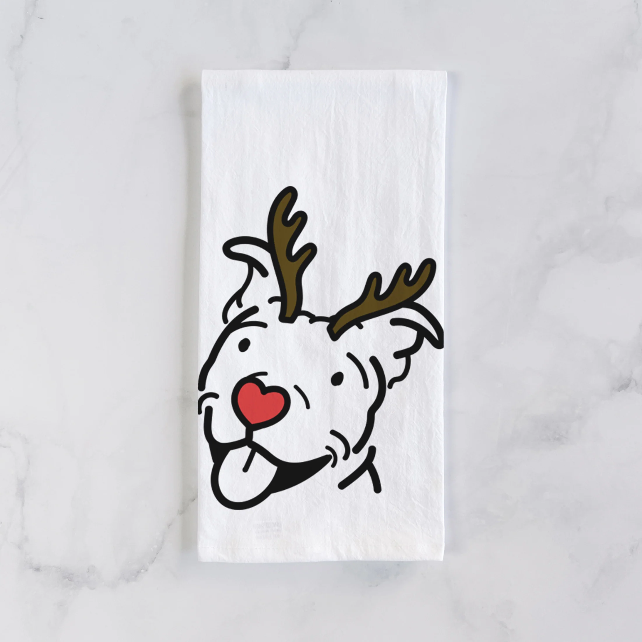 Red Nose Pitbull - Arlo - Tea Towel - Image 2