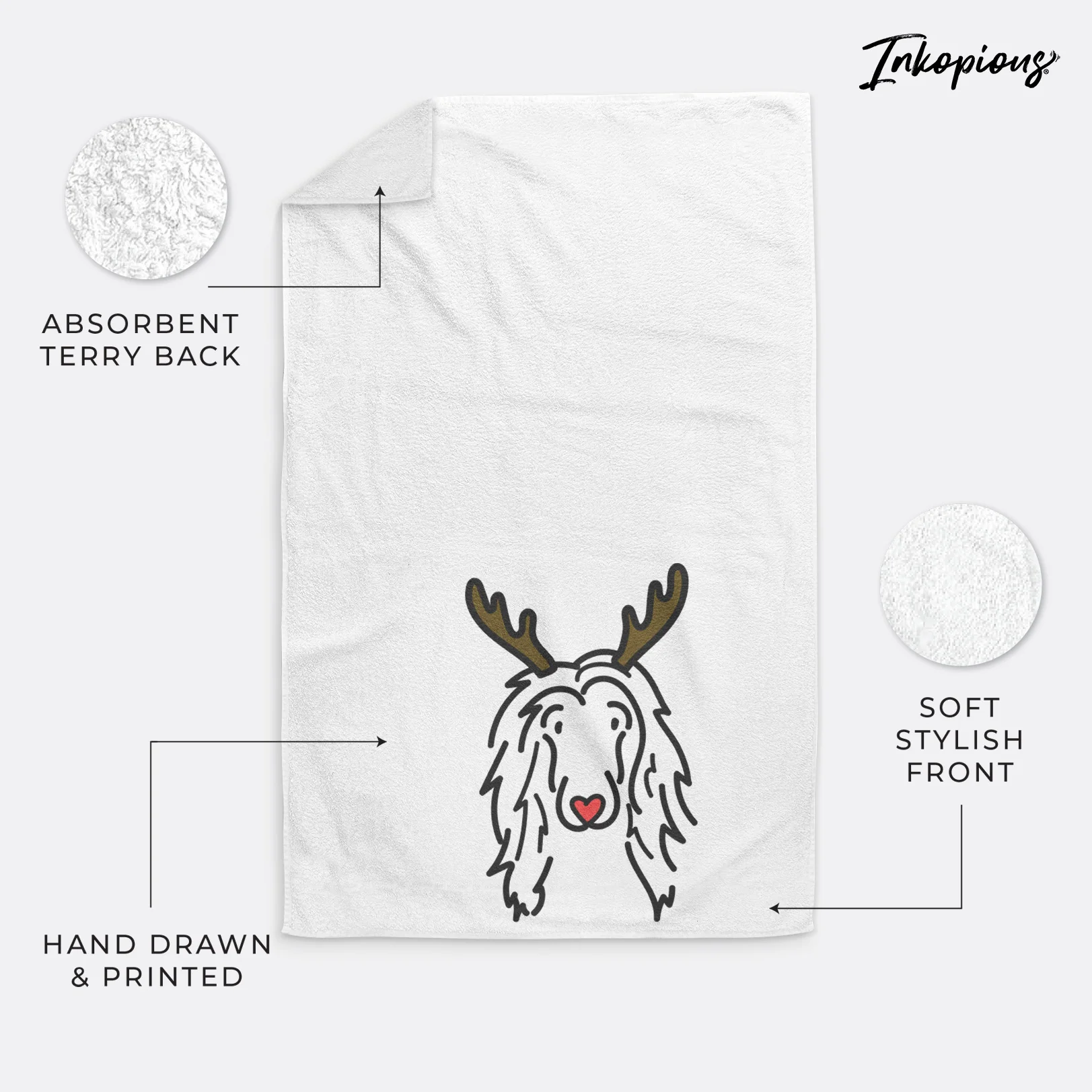 Red Nose Afghan Hound - Asher - Hand Towel - Image 4