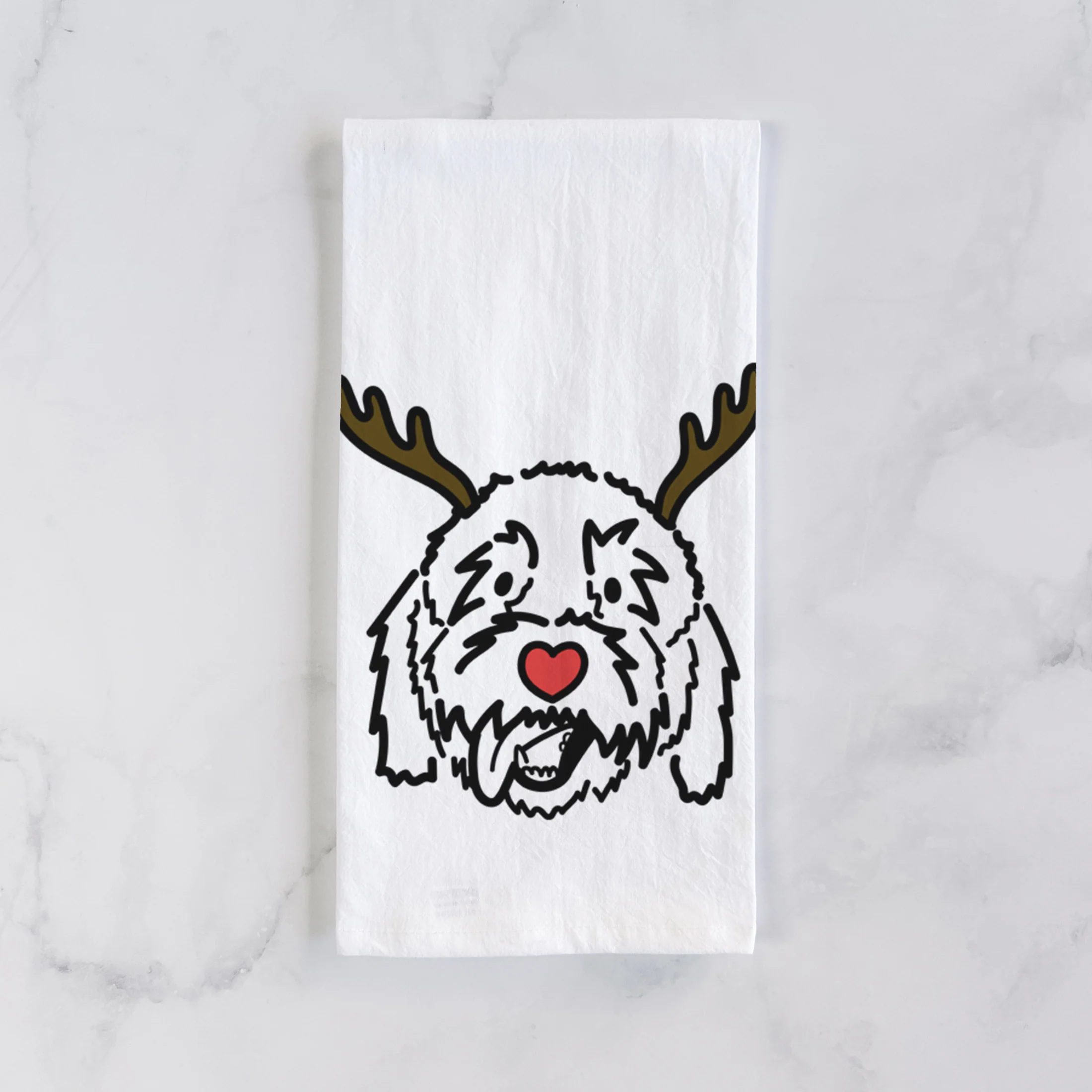 Red Nose Goldendoodle - Barry - Tea Towel - Image 2