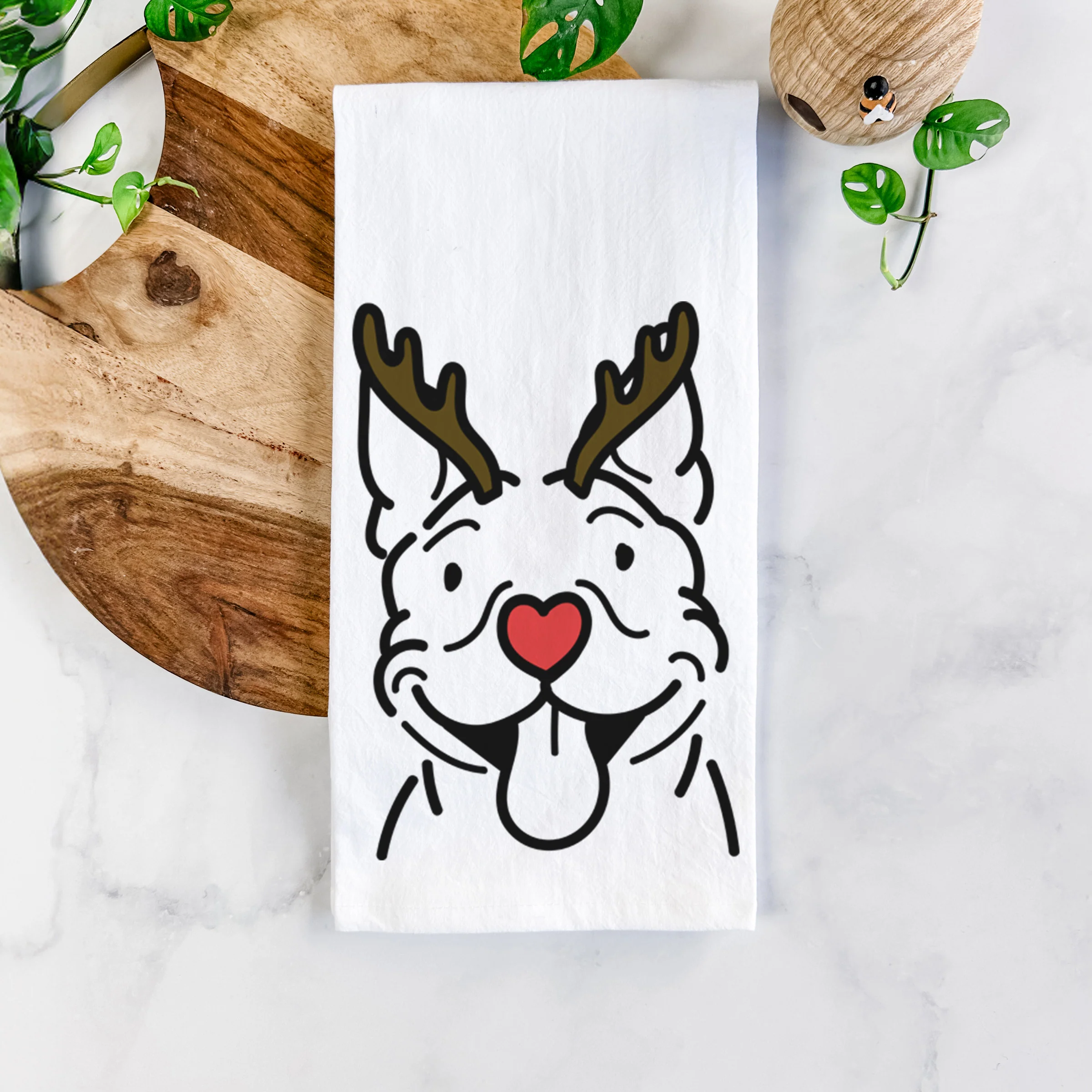 Red Nose Pitbull - Basil - Tea Towel - Image 5