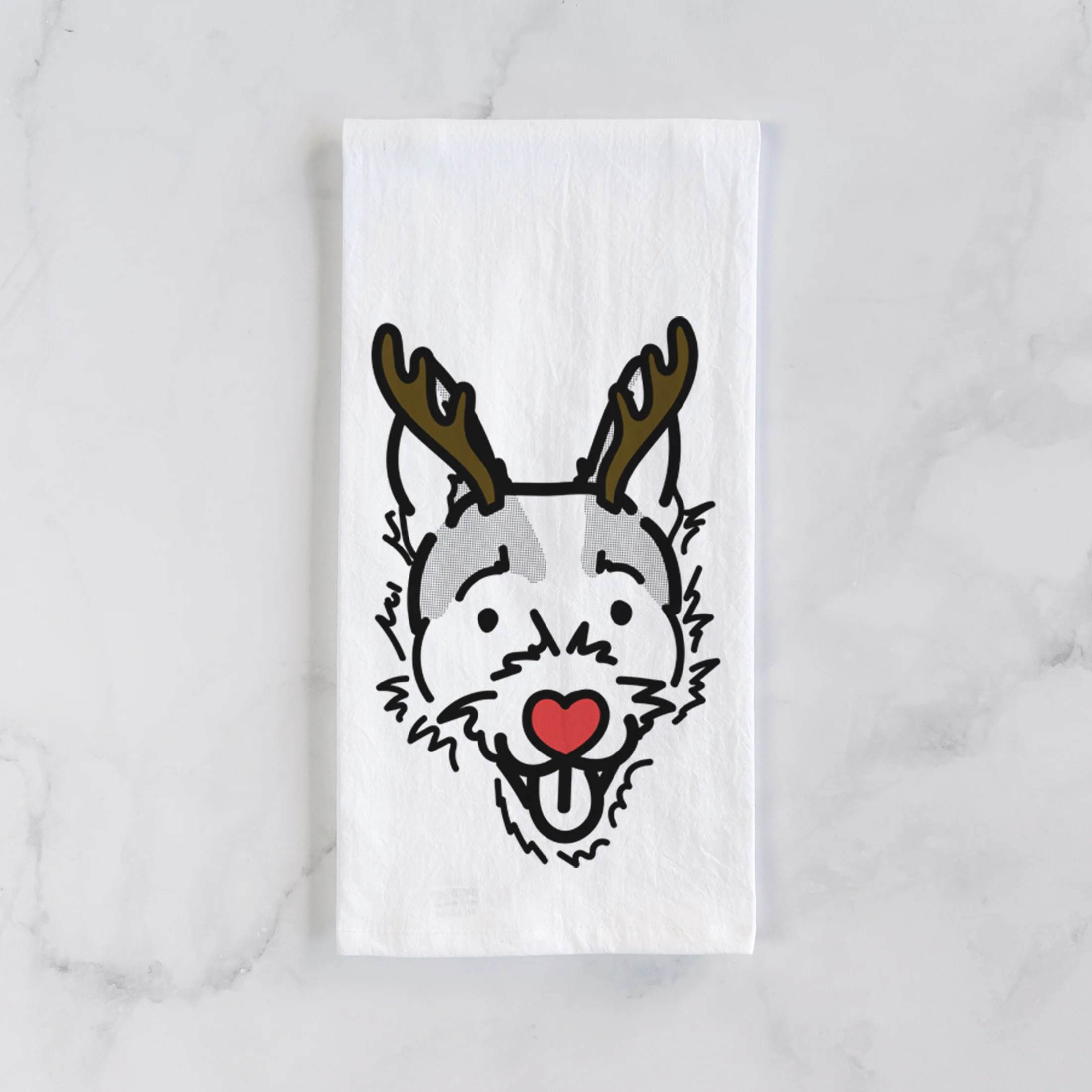 Red Nose Jack Russell Terrier - Baxter - Tea Towel - Image 2