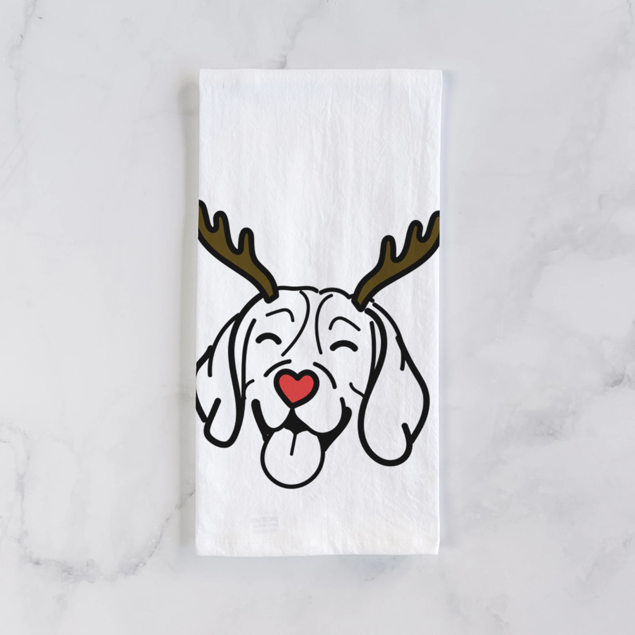 Red Nose Beagle - Tea Towel - Image 2