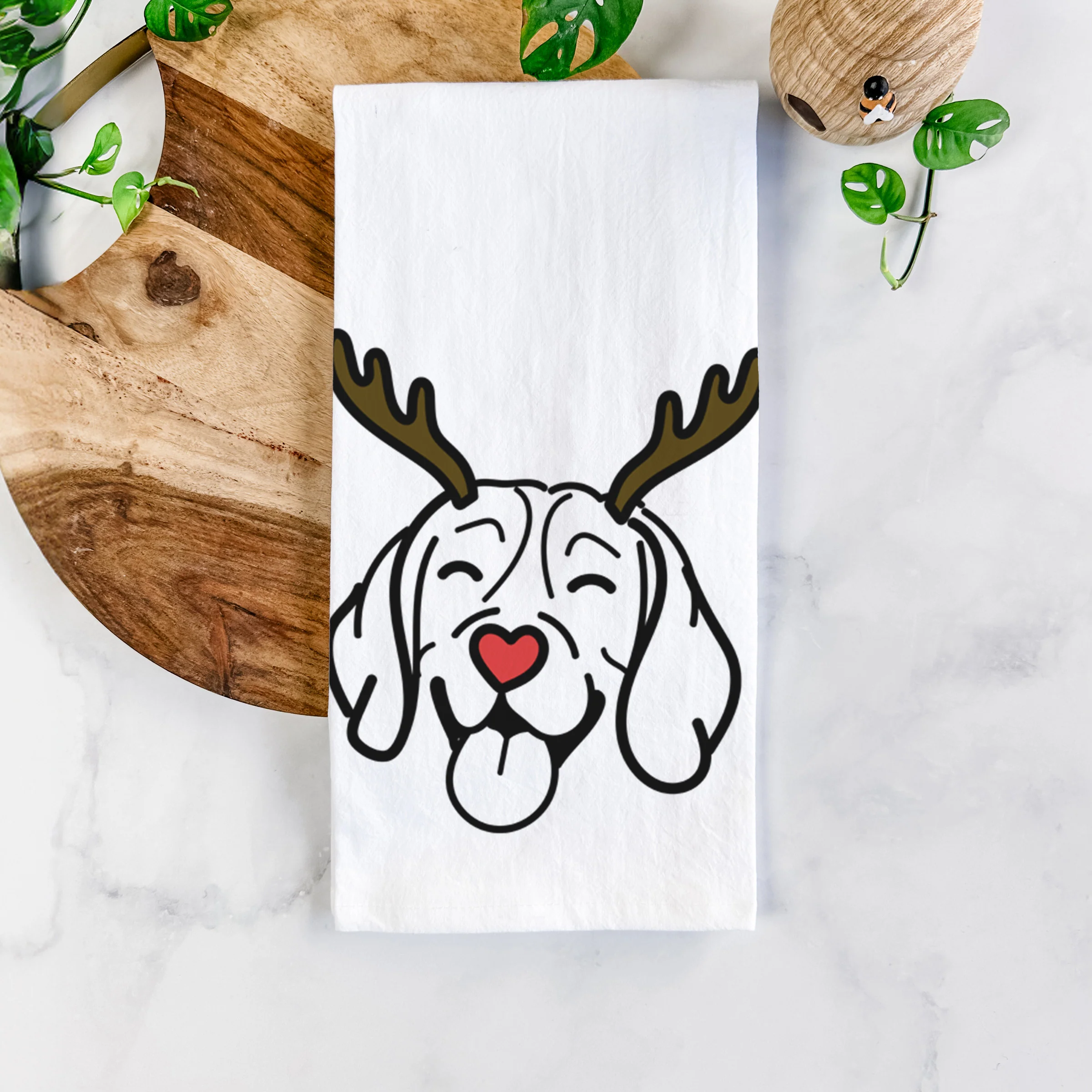 Red Nose Beagle - Tea Towel - Image 5
