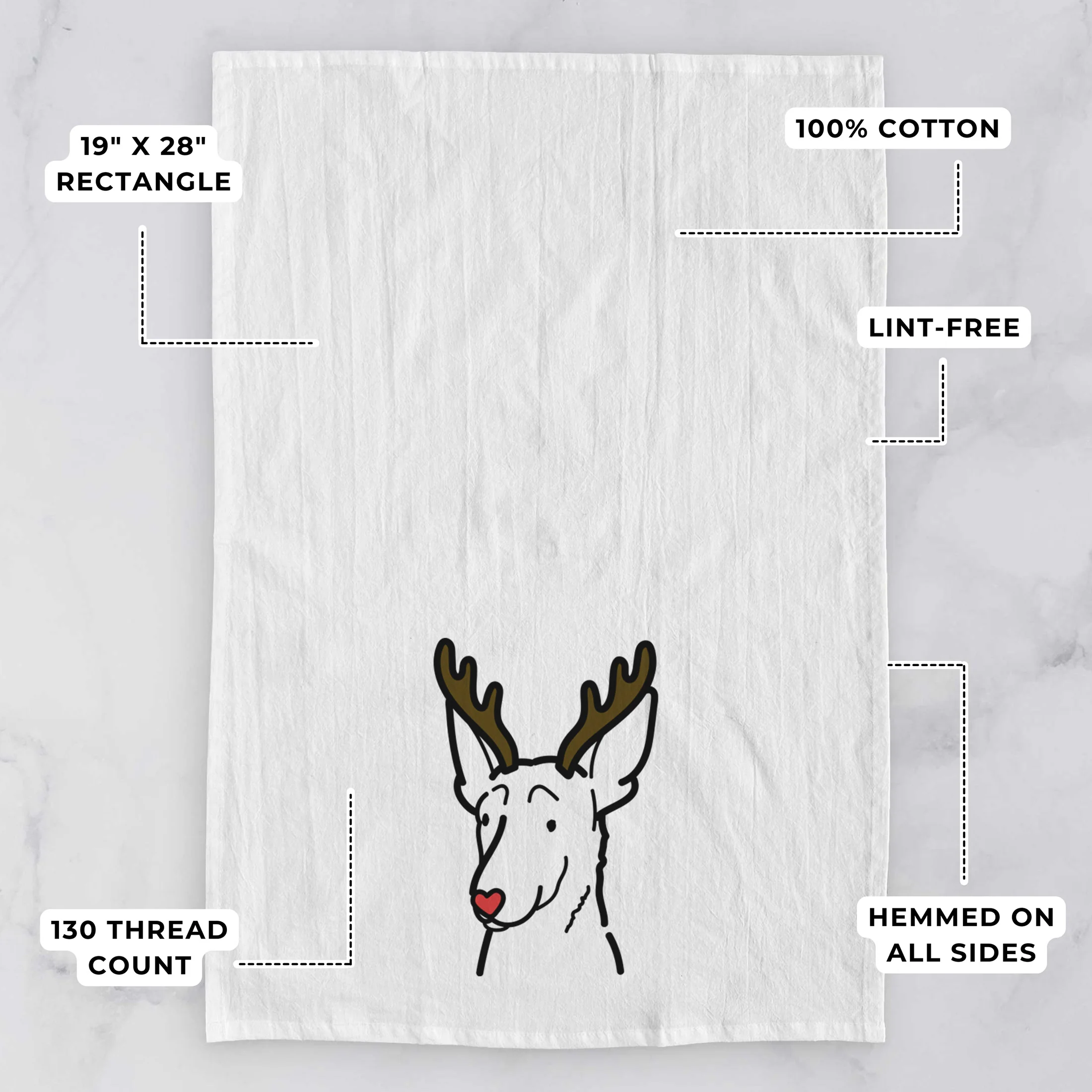 Red Nose Belgian Malinois - Tea Towel - Image 3