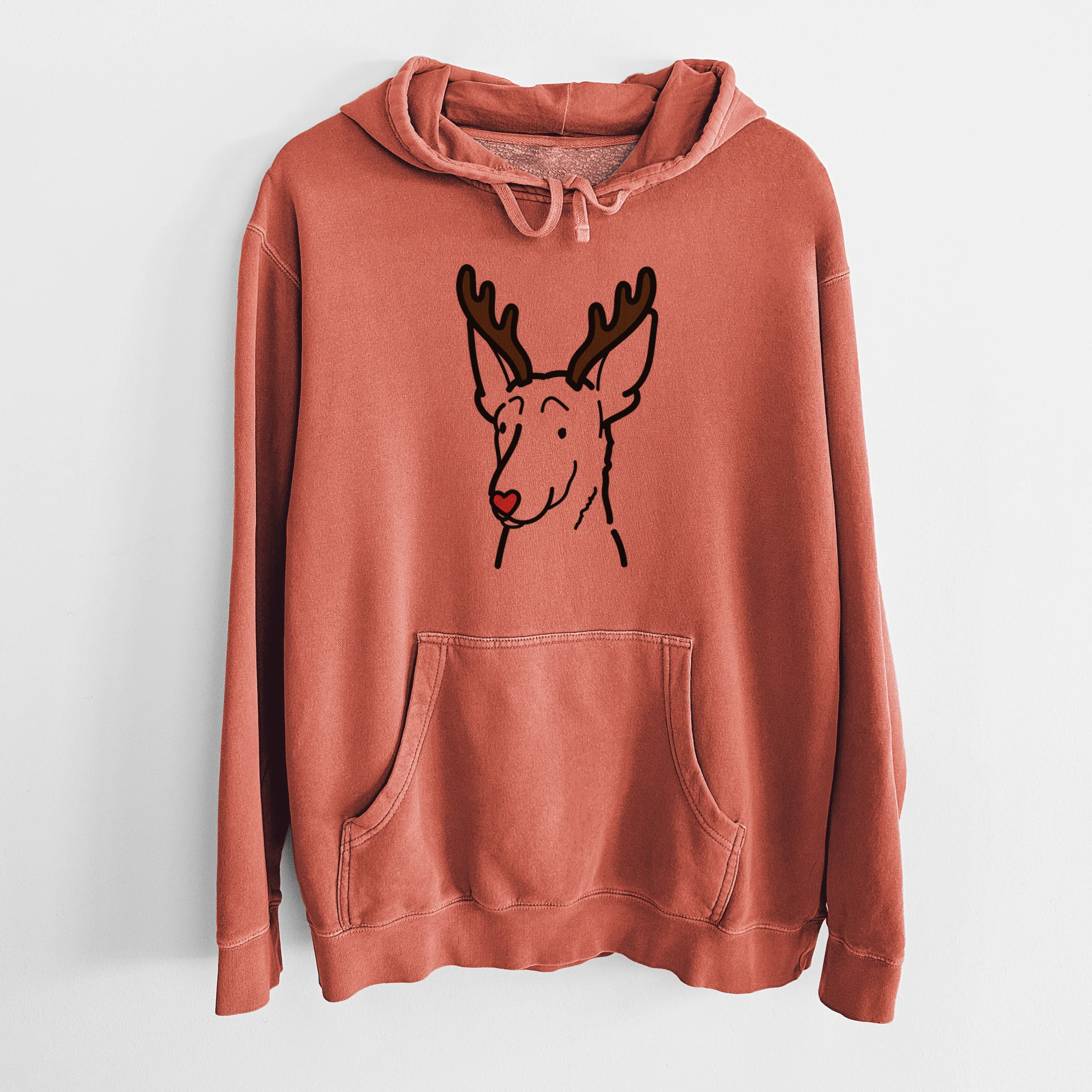 Red Nose Belgian Malinois - Unisex Pigment Dyed Hoodie - Image 8
