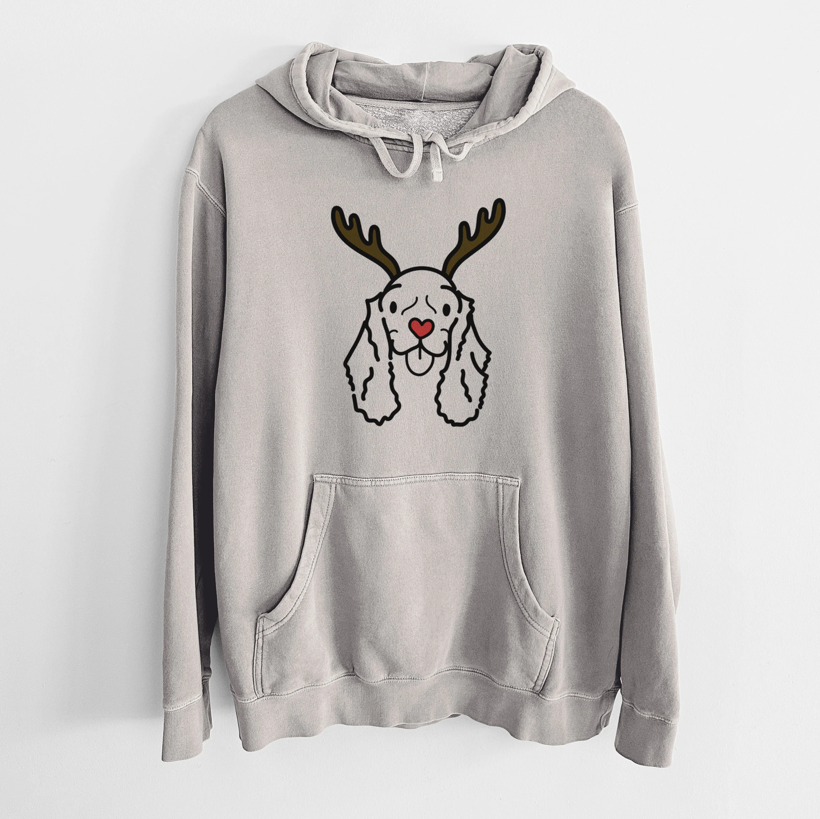 Red Nose American Cocker Spaniel - Bella - Unisex Pigment Dyed Hoodie - Image 5