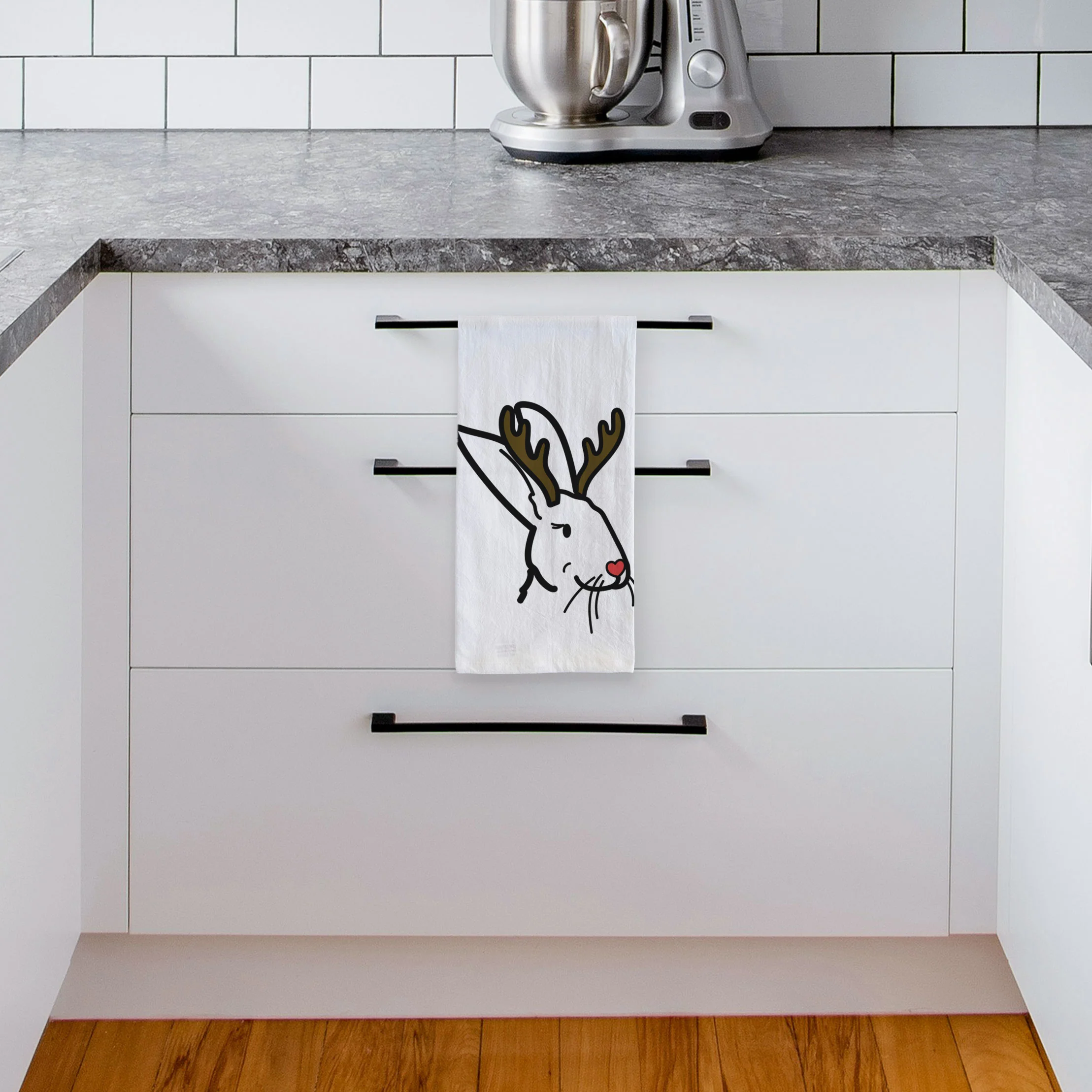 Red Nose Rex Rabbit - Betsy - Tea Towel - Image 4