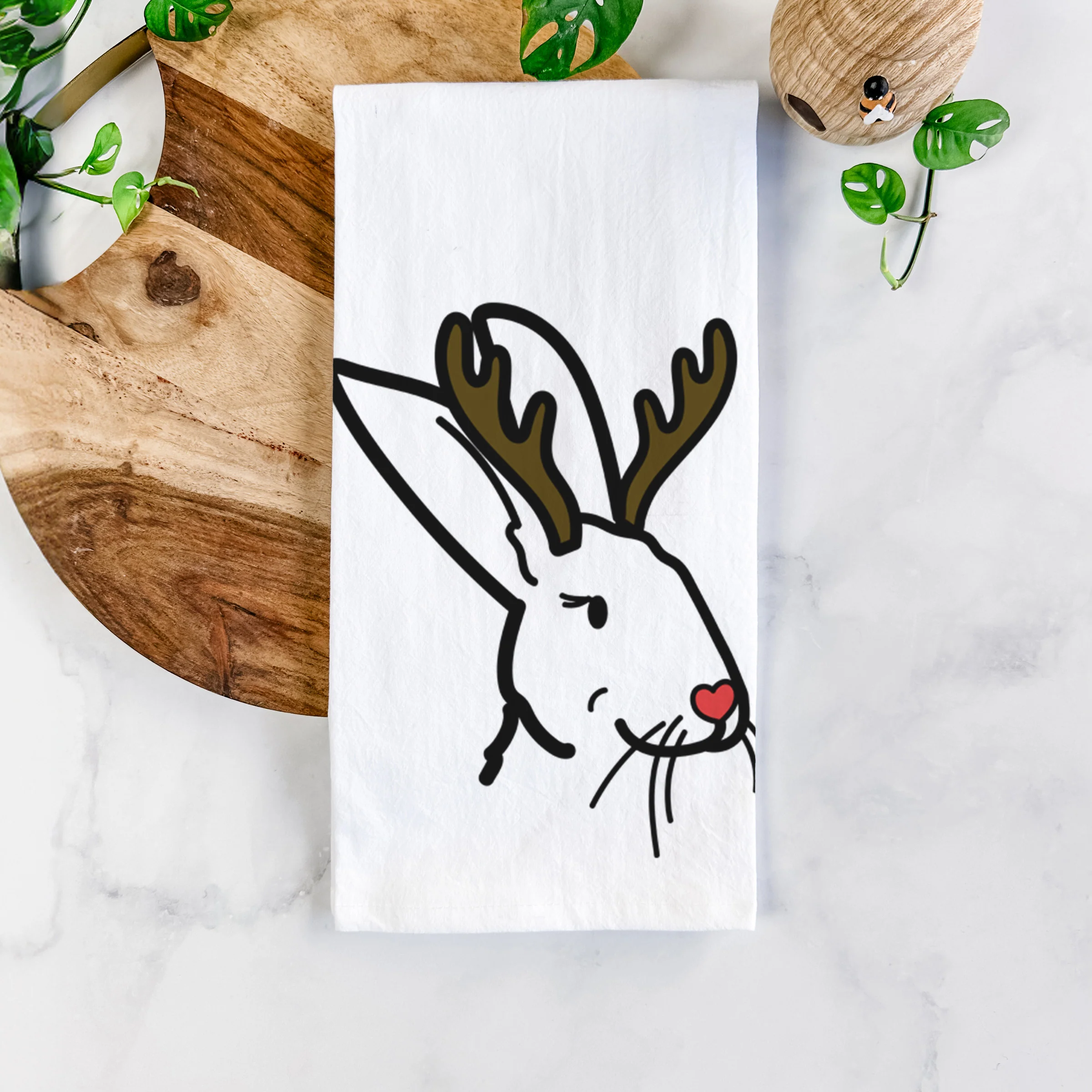 Red Nose Rex Rabbit - Betsy - Tea Towel - Image 5
