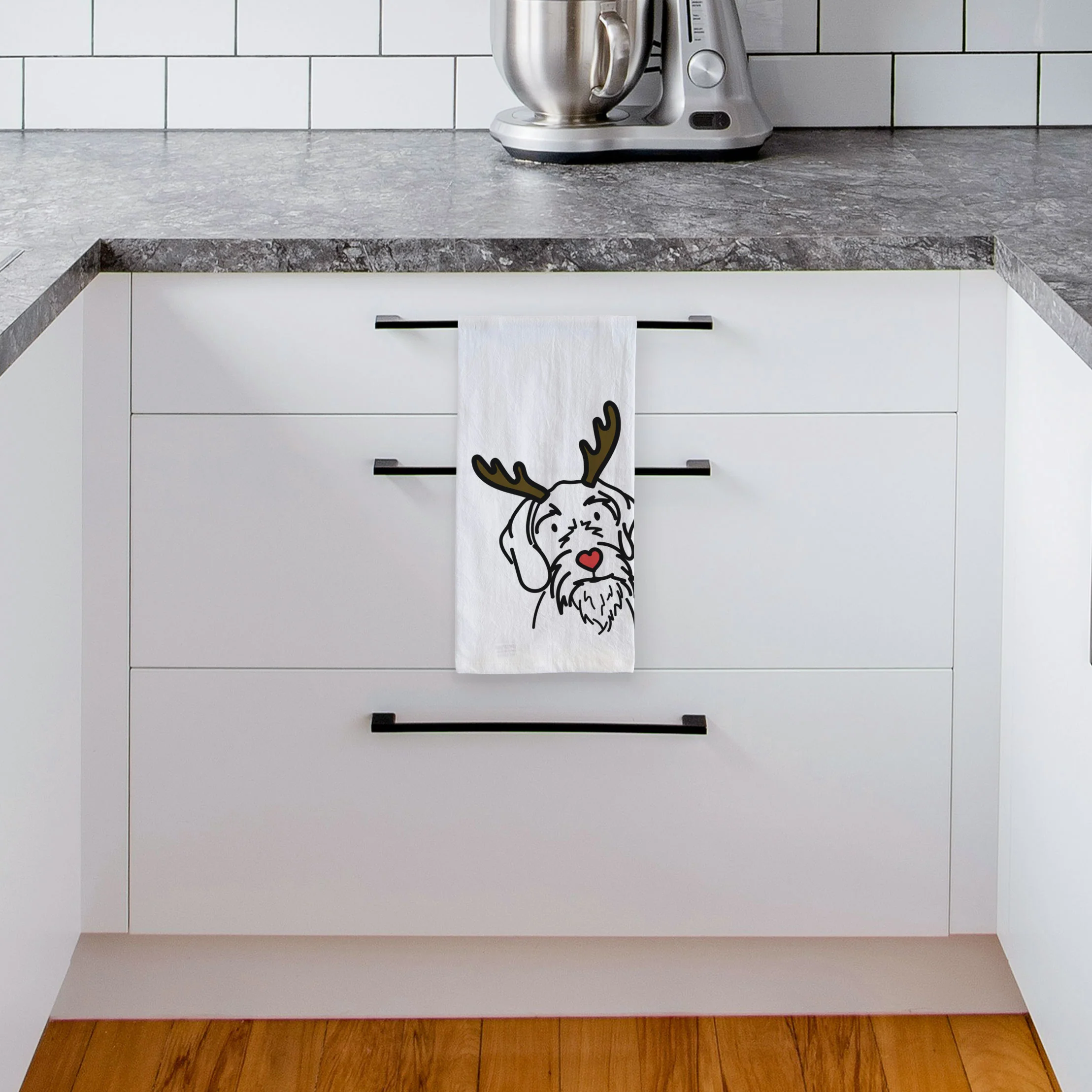 Red Nose German Wirehaired Pointer - Buck - Tea Towel - Image 4