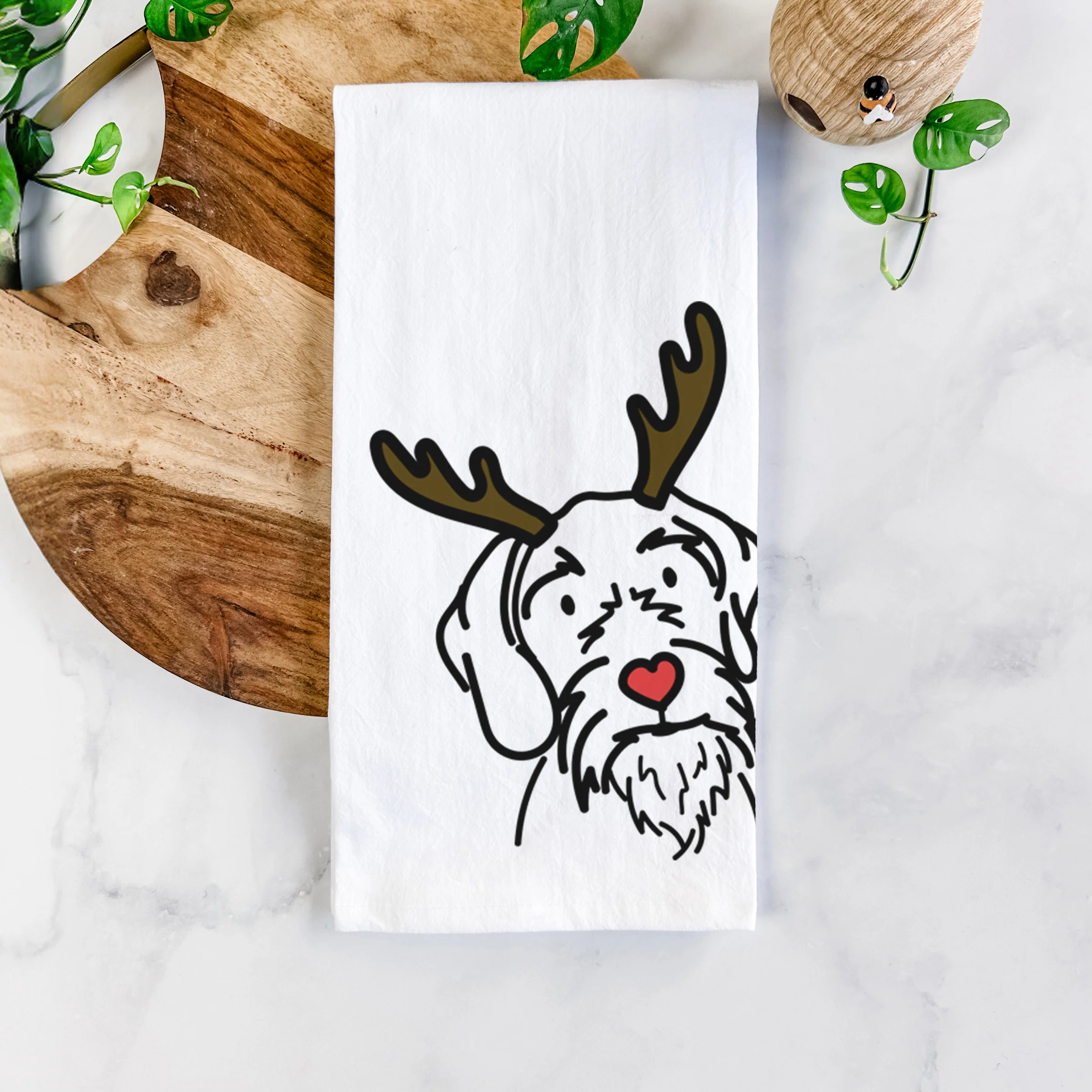 Red Nose German Wirehaired Pointer - Buck - Tea Towel - Image 5