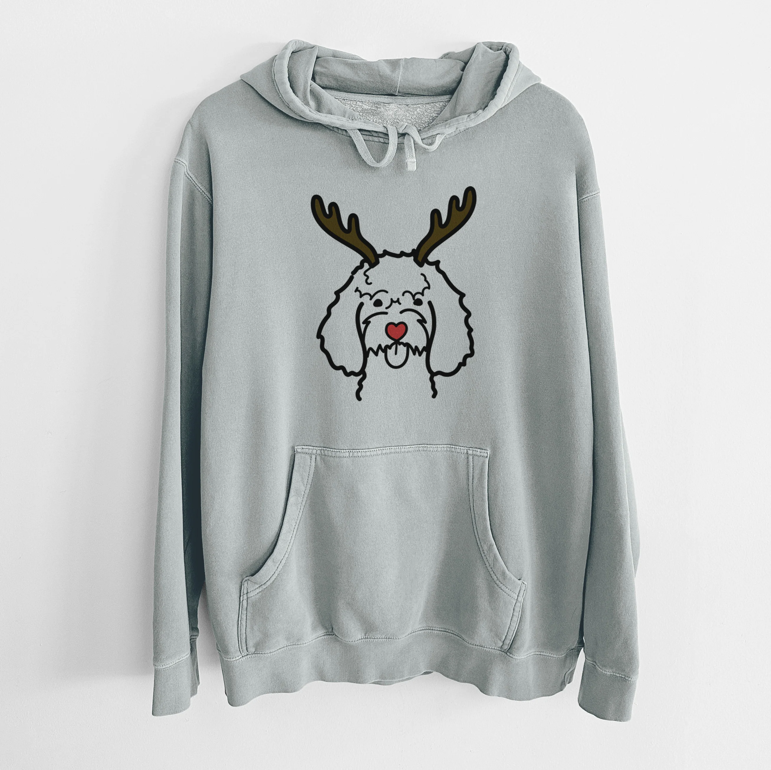 Red Nose Cockapoo - Unisex Pigment Dyed Hoodie - Image 7