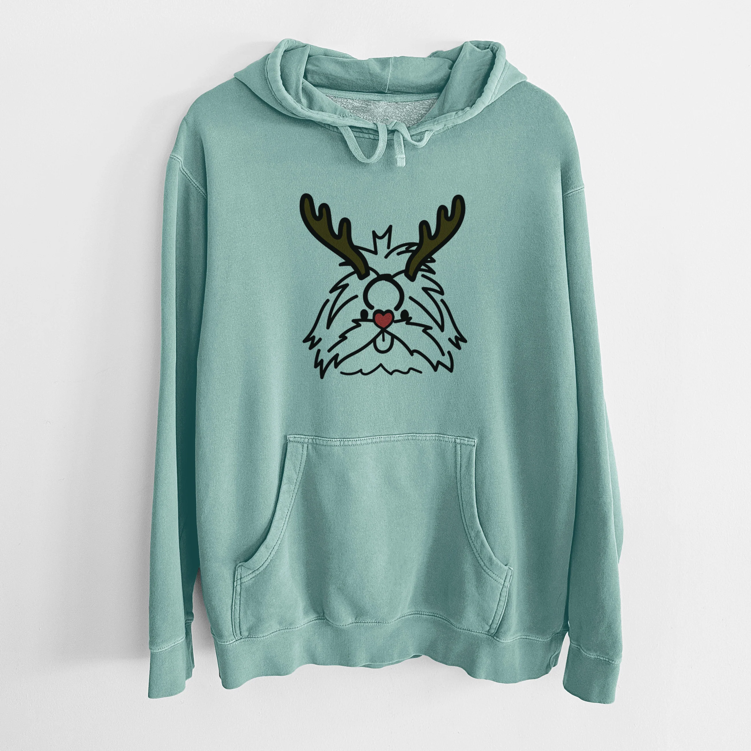 Red Nose Shih Tzu - CoCo - Unisex Pigment Dyed Hoodie - Image 10