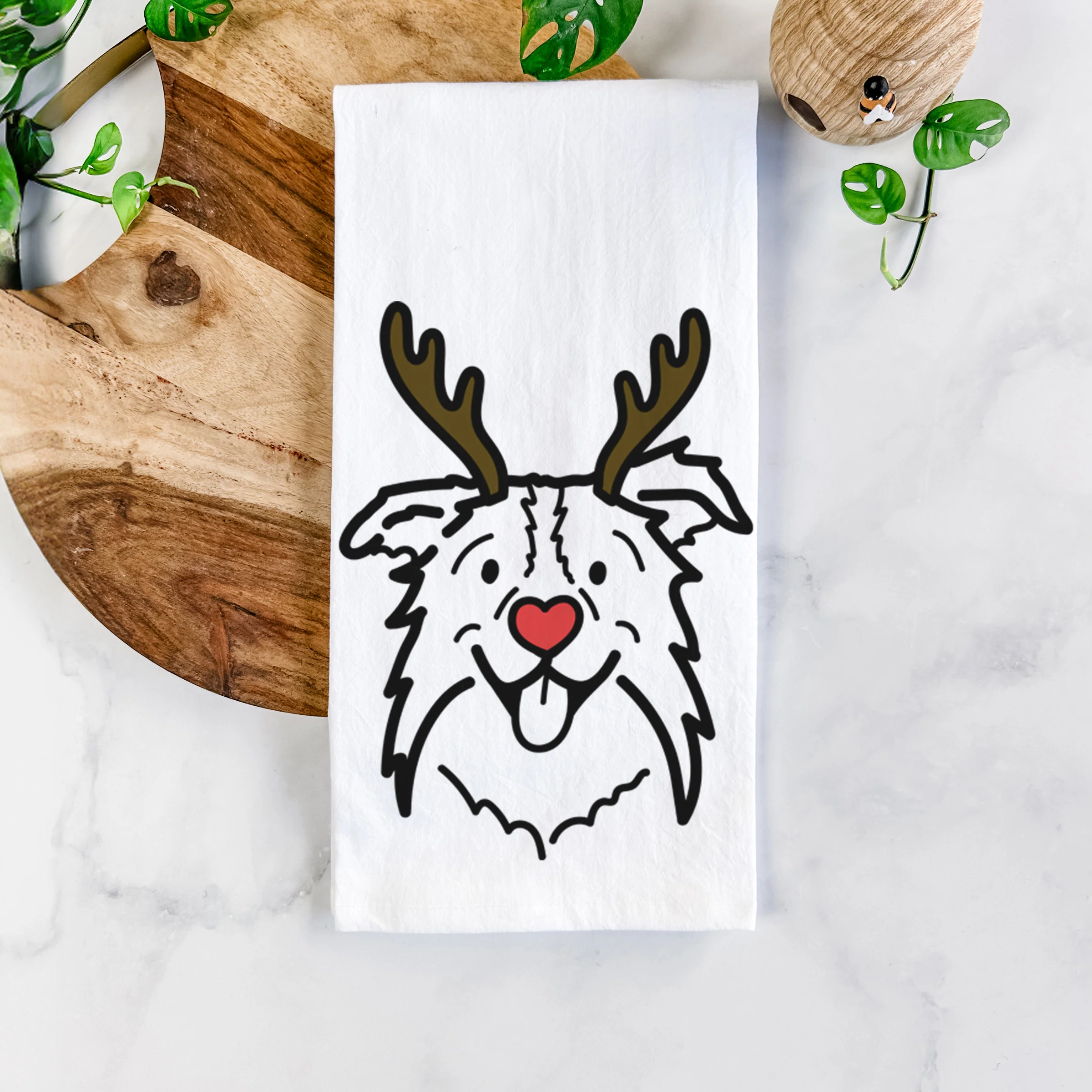 Red Nose Border Collie - Cricket - Tea Towel - Image 5