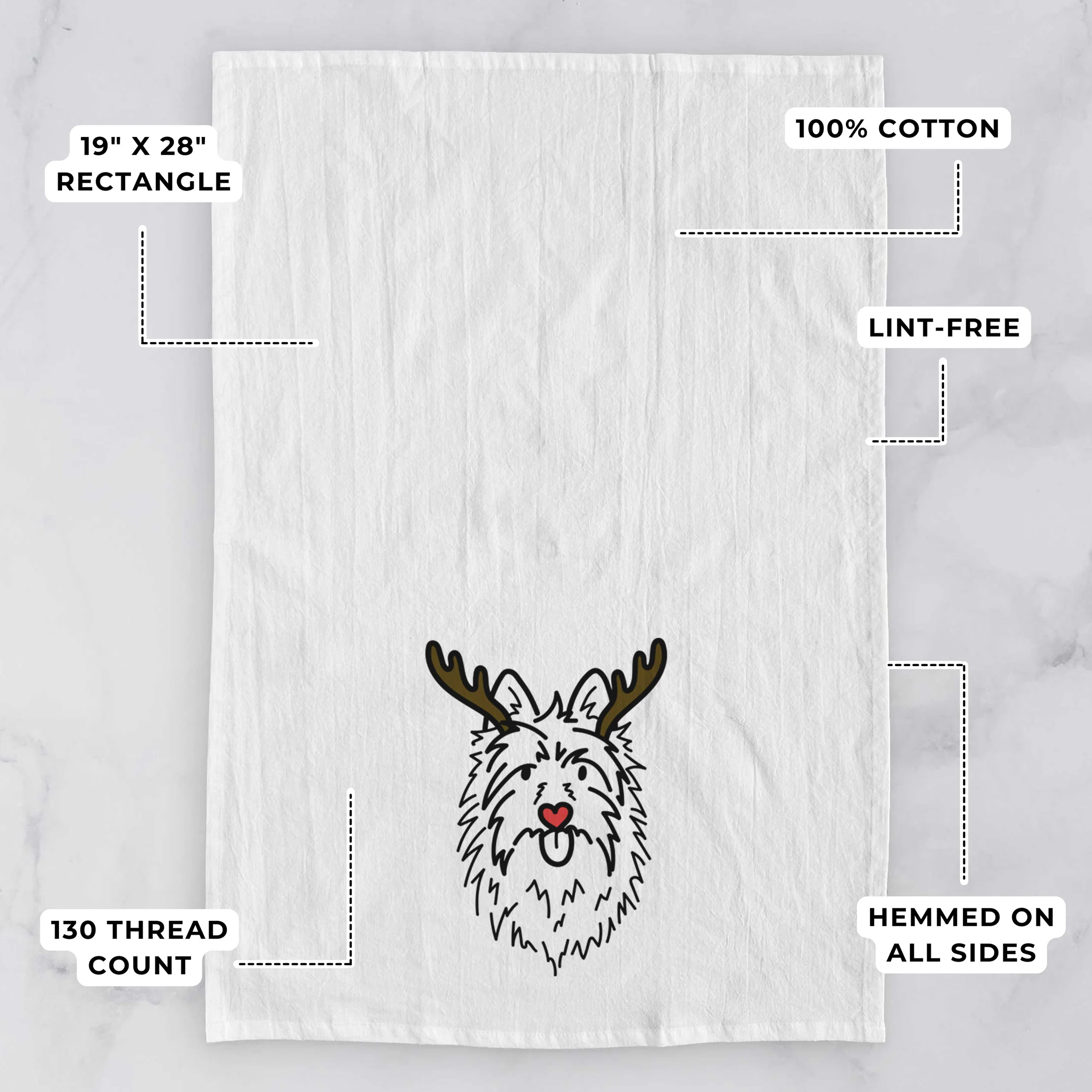 Red Nose Australian Terrier - Digger - Tea Towel - Image 3