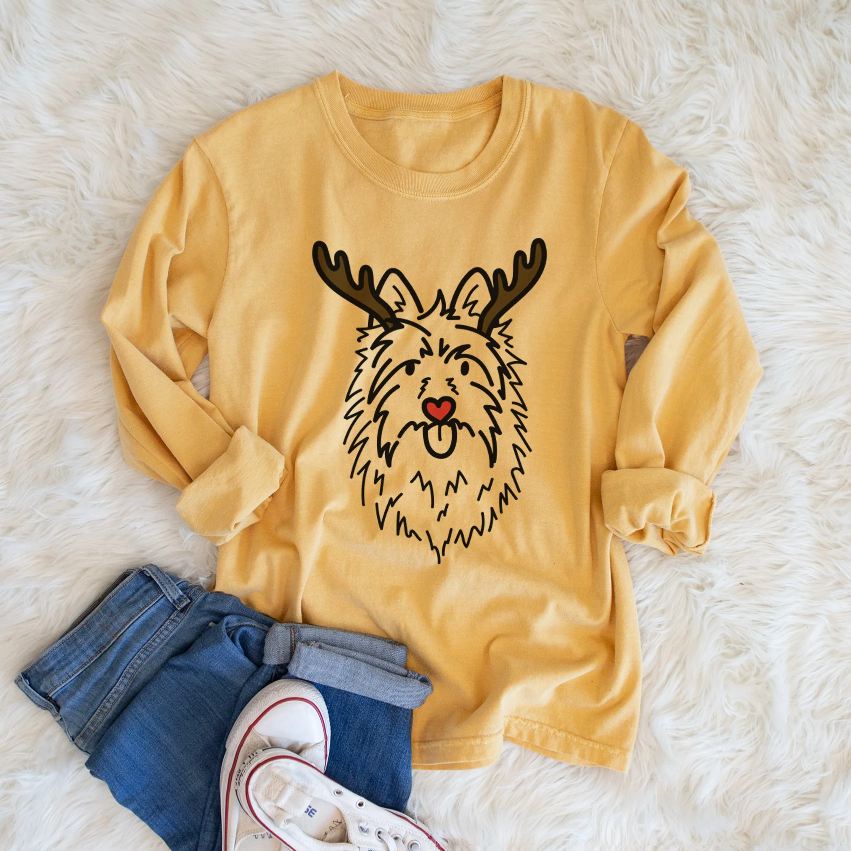 Red Nose Australian Terrier - Digger - Heavyweight 100% Cotton Long Sleeve - Image 5