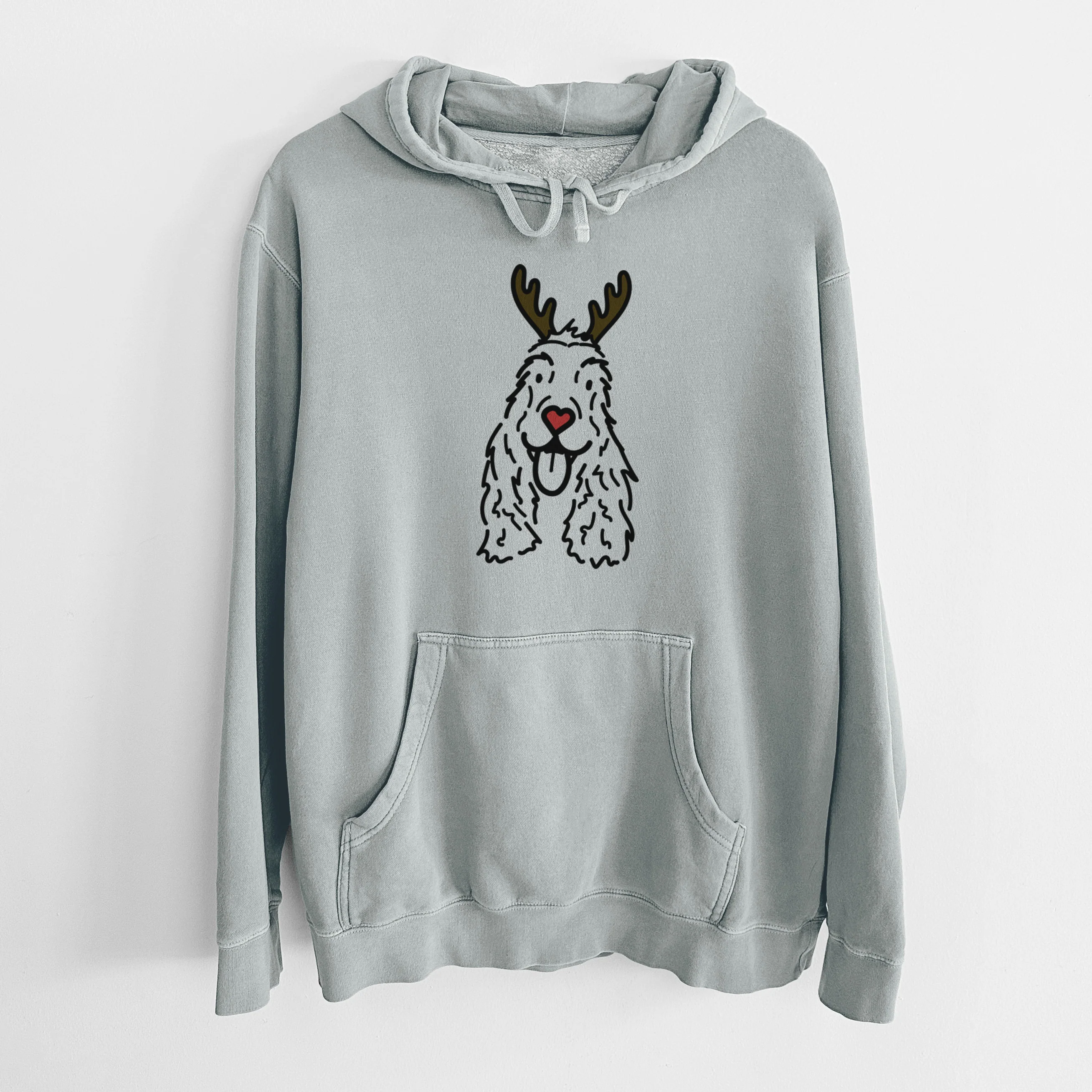 Red Nose English Cocker Spaniel - Dolly - Unisex Pigment Dyed Hoodie - Image 7