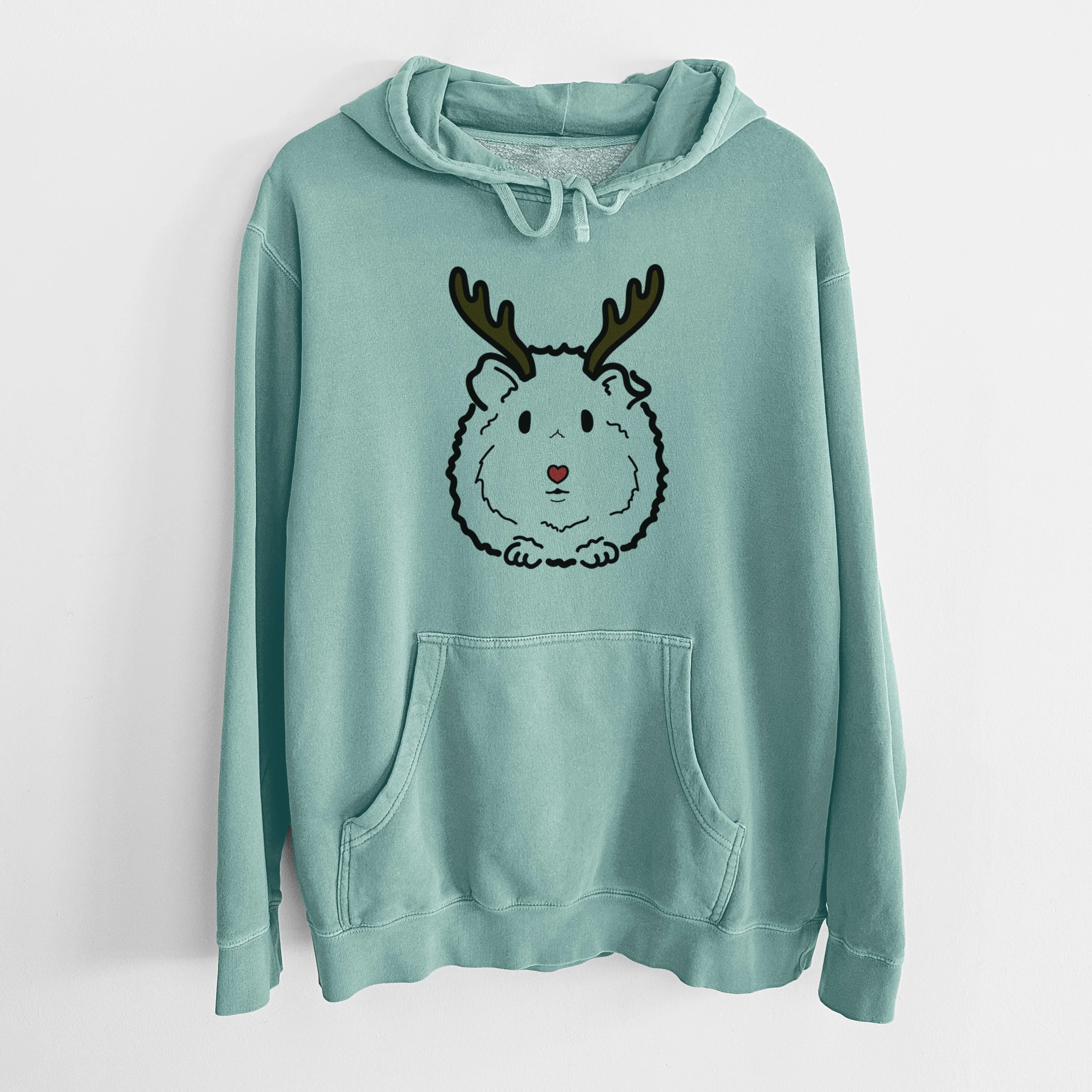 Red Nose Guinea Pig - Duke - Unisex Pigment Dyed Hoodie - Image 10
