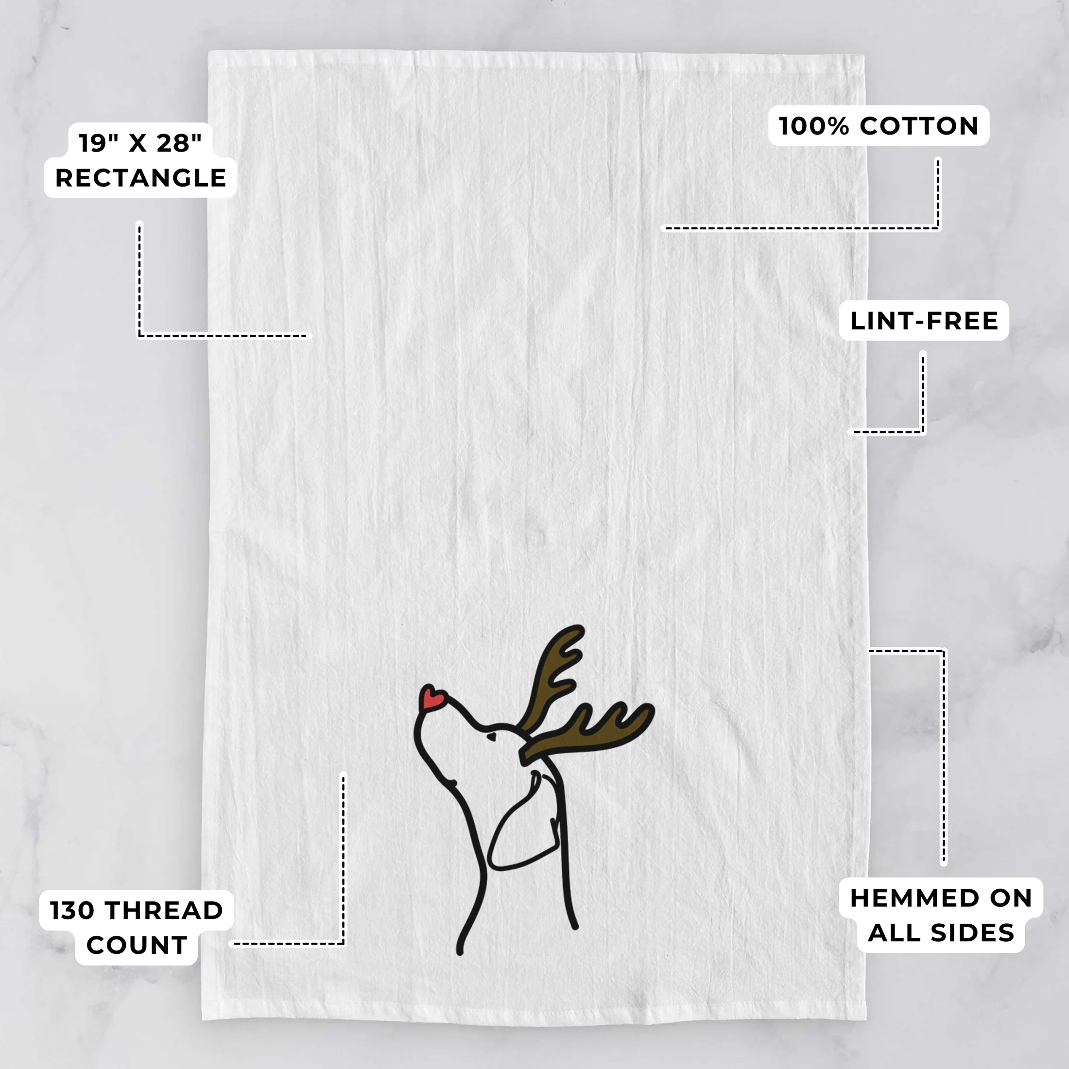 Red Nose English Pointer Profile - Tea Towel - Image 3
