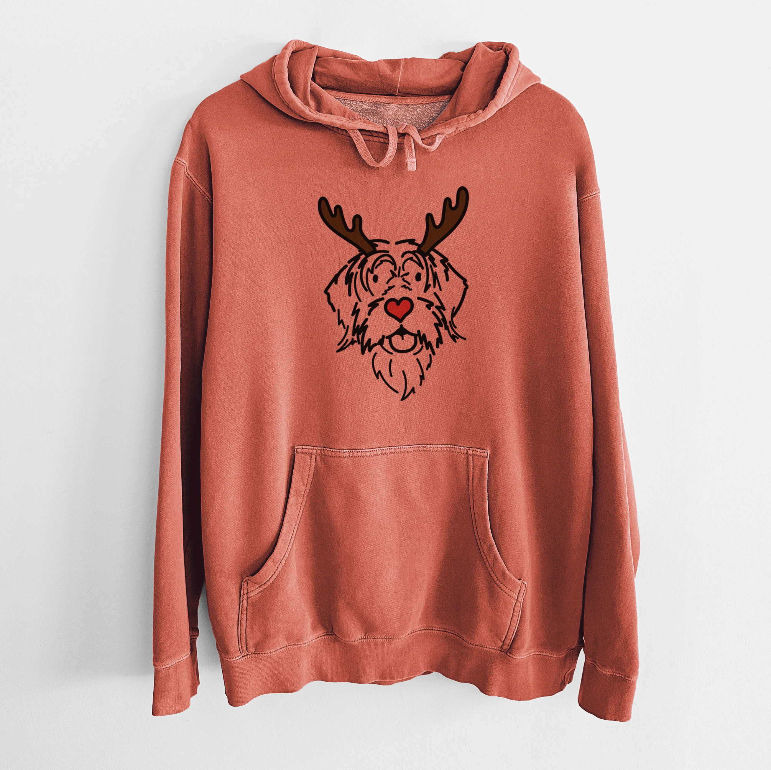 Red Nose Wirehaird Pointing Griffon - Gary - Unisex Pigment Dyed Hoodie - Image 8