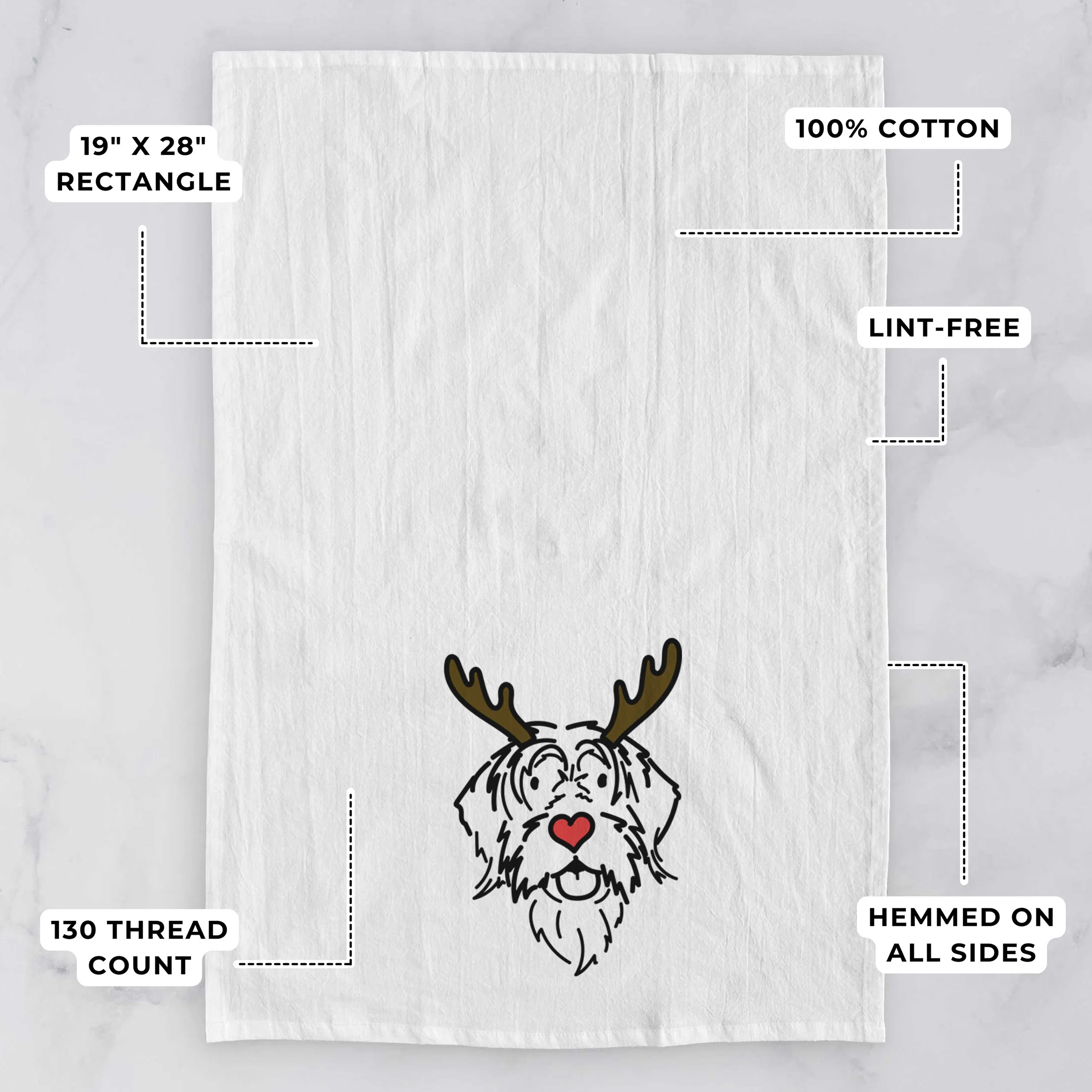 Red Nose Wirehaird Pointing Griffon - Gary - Tea Towel - Image 3