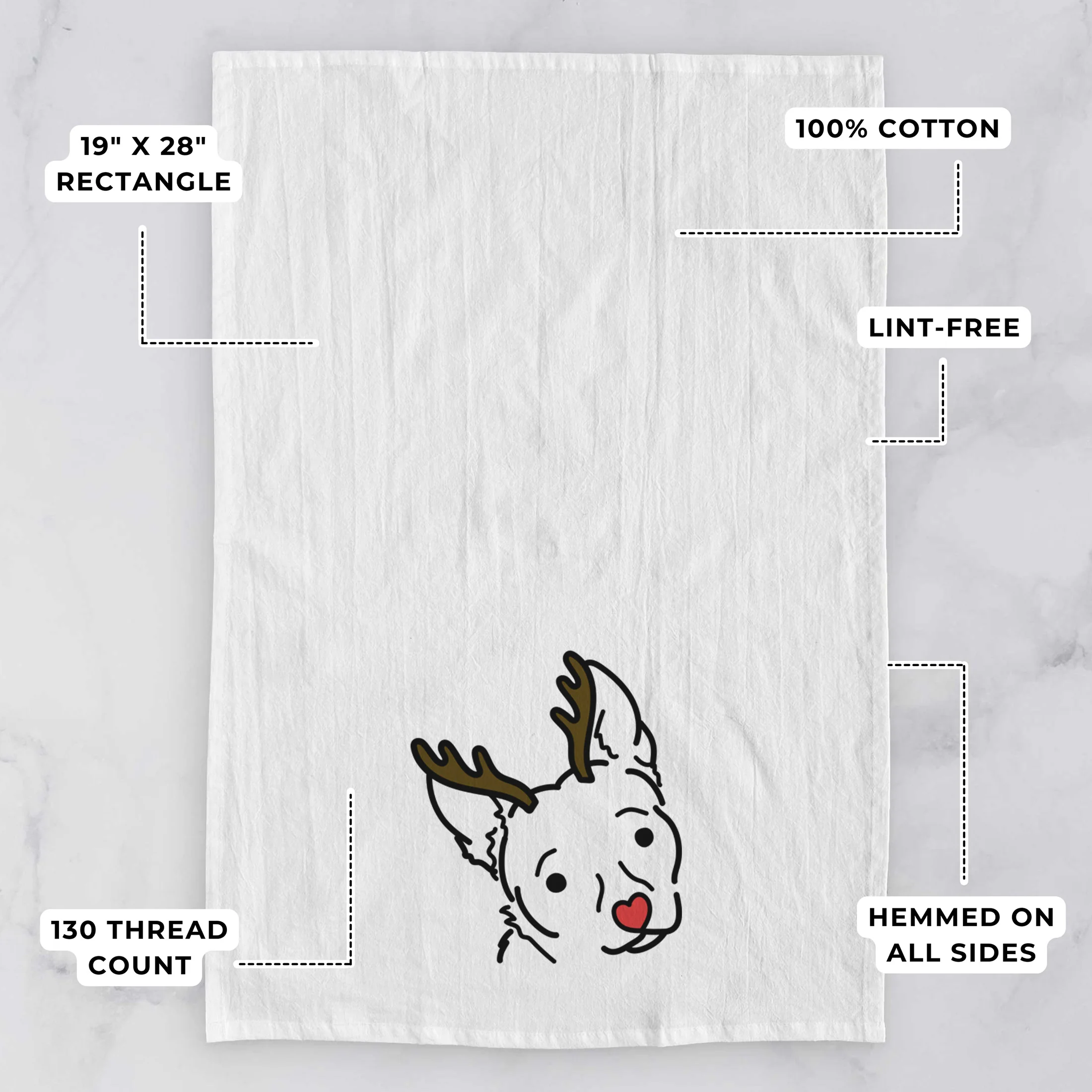Red Nose Chihuahua Mix - GiGi - Tea Towel - Image 3