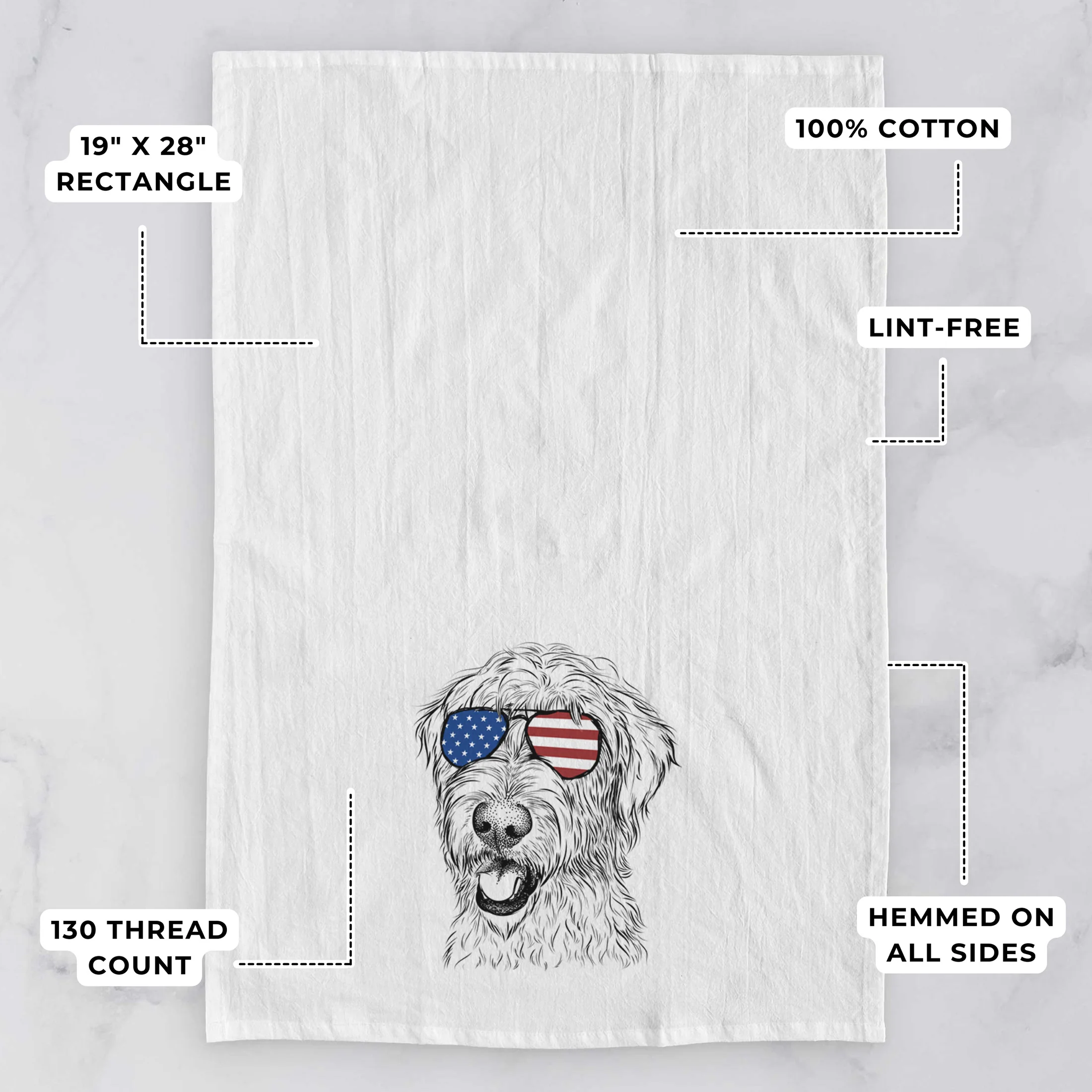 Ragnar the Irish Wolfhound Tea Towel - Image 3