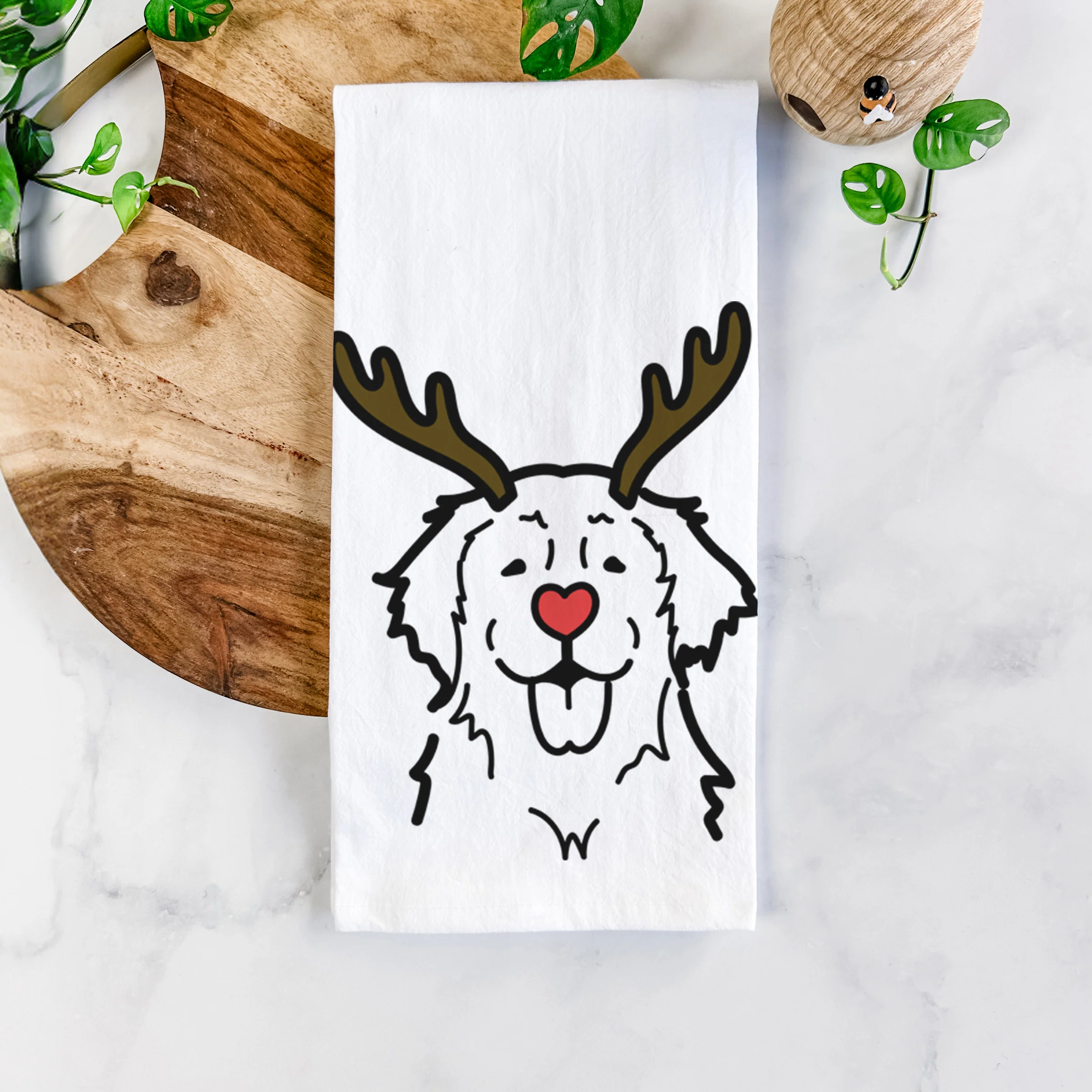Red Nose Golden Retriever - Tea Towel - Image 5