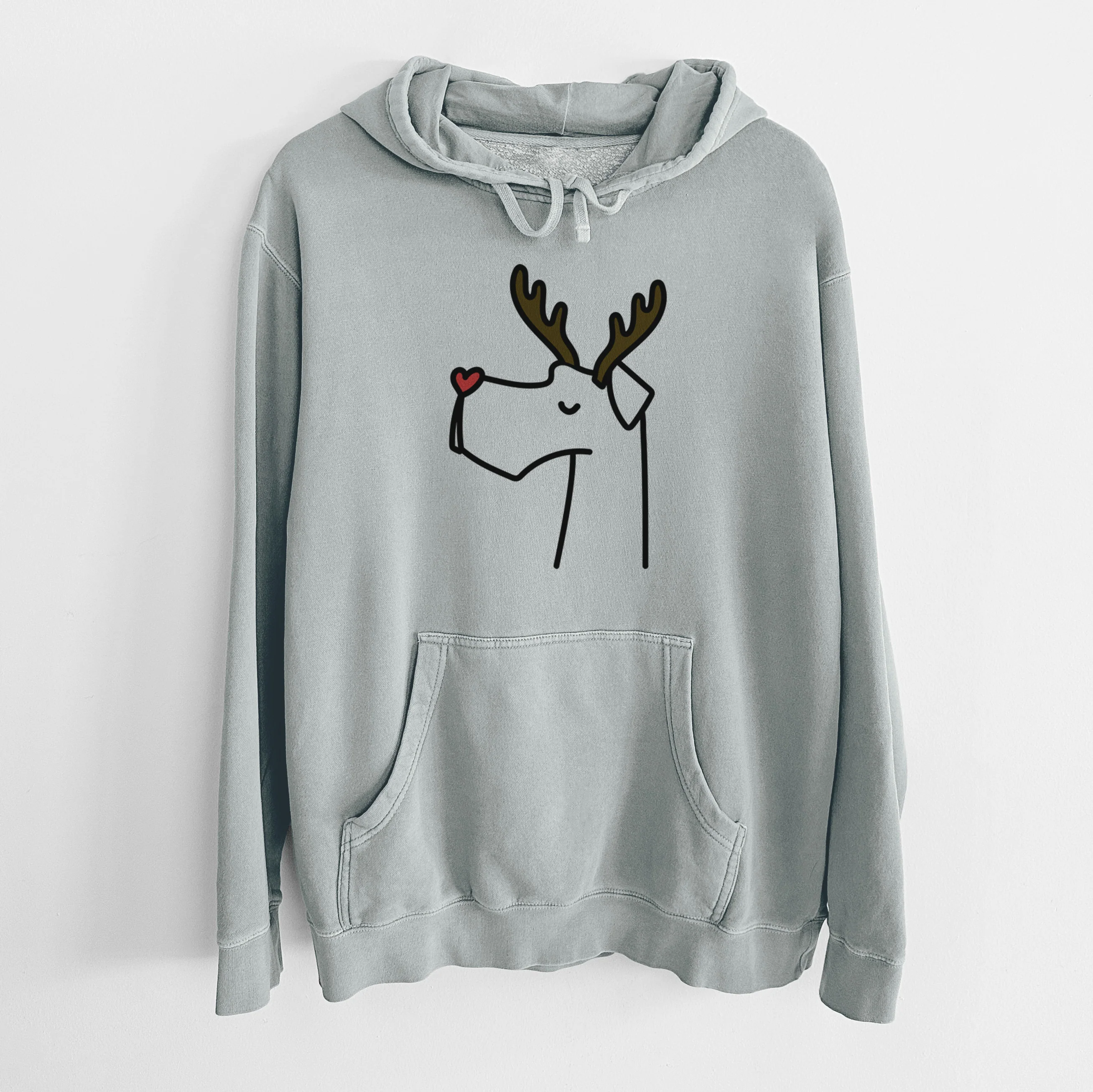 Red Nose Great Dane - Unisex Pigment Dyed Hoodie - Image 7