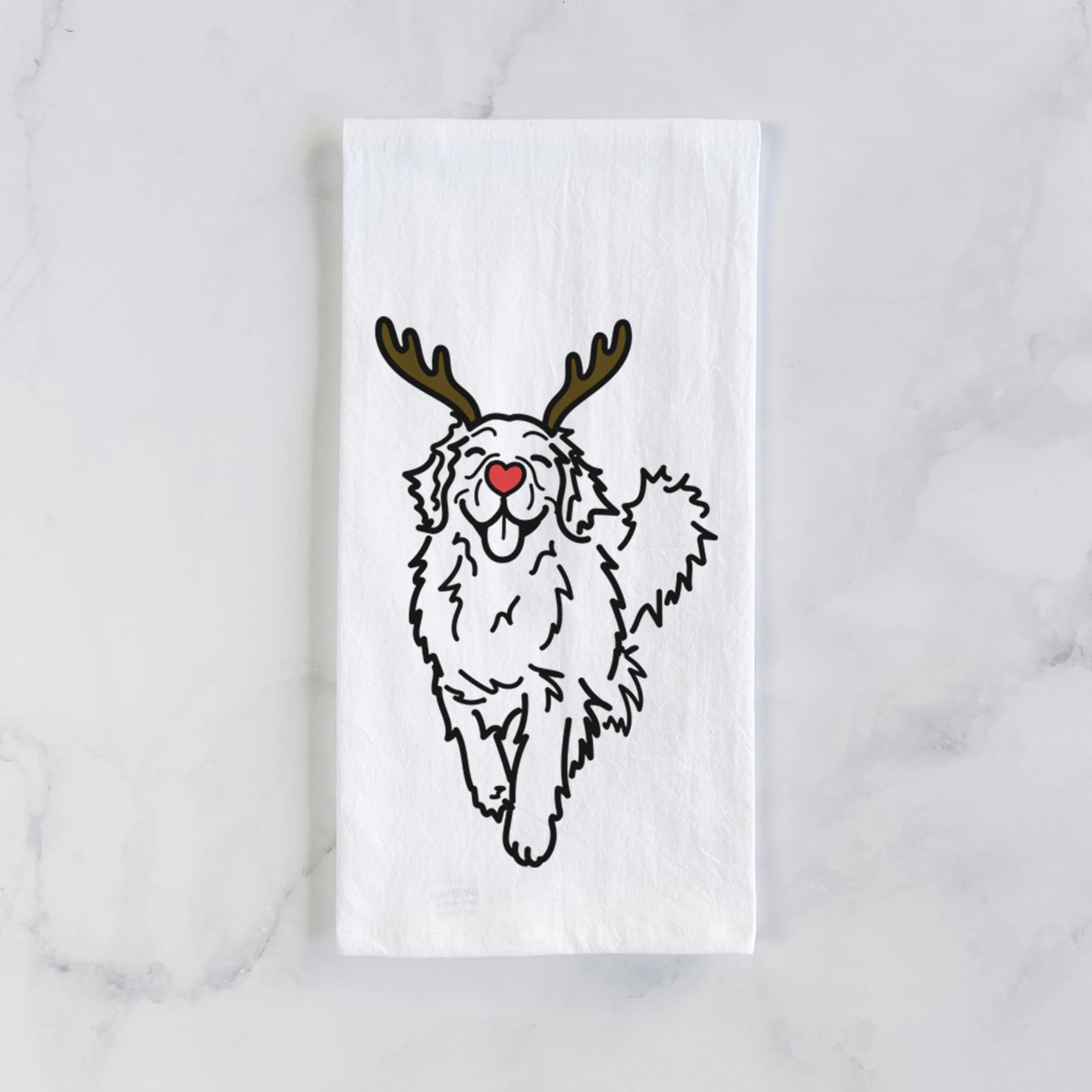 Red Nose Golden Retriever - Hamlet - Tea Towel - Image 2