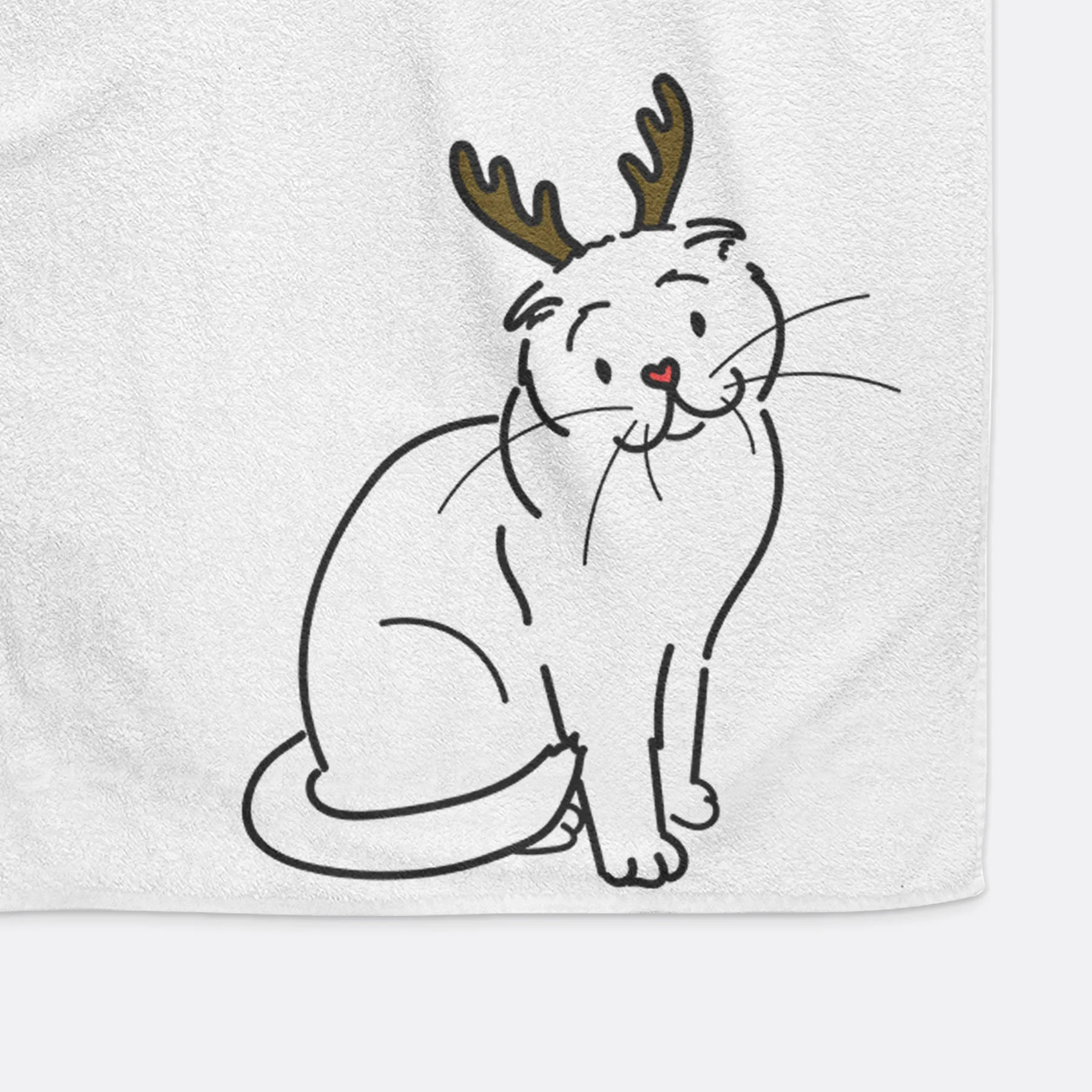 Red Nose Scottish Fold Cat - Hank - Hand Towel - Image 3