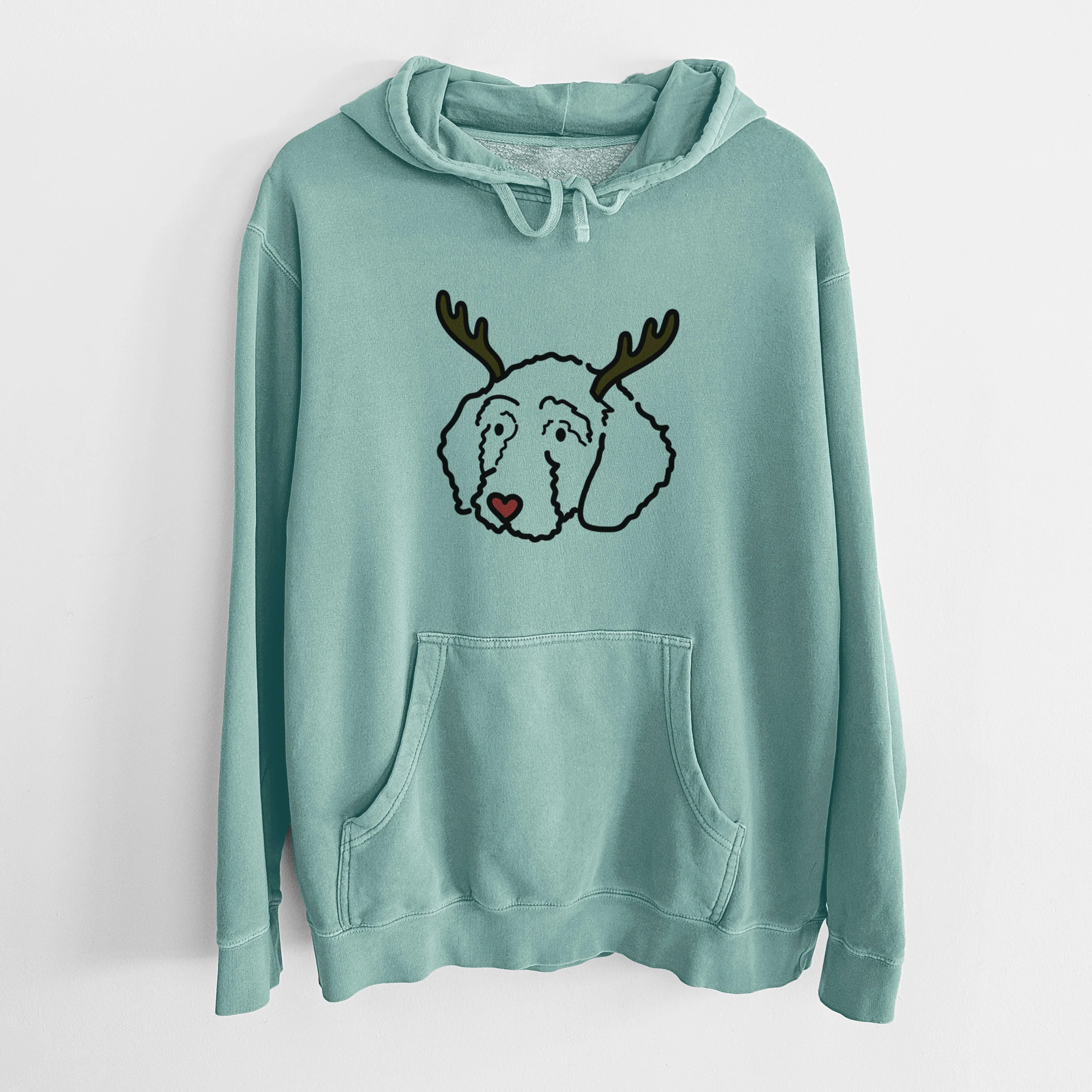 Red Nose Goldendoodle - Hanna - Unisex Pigment Dyed Hoodie - Image 10