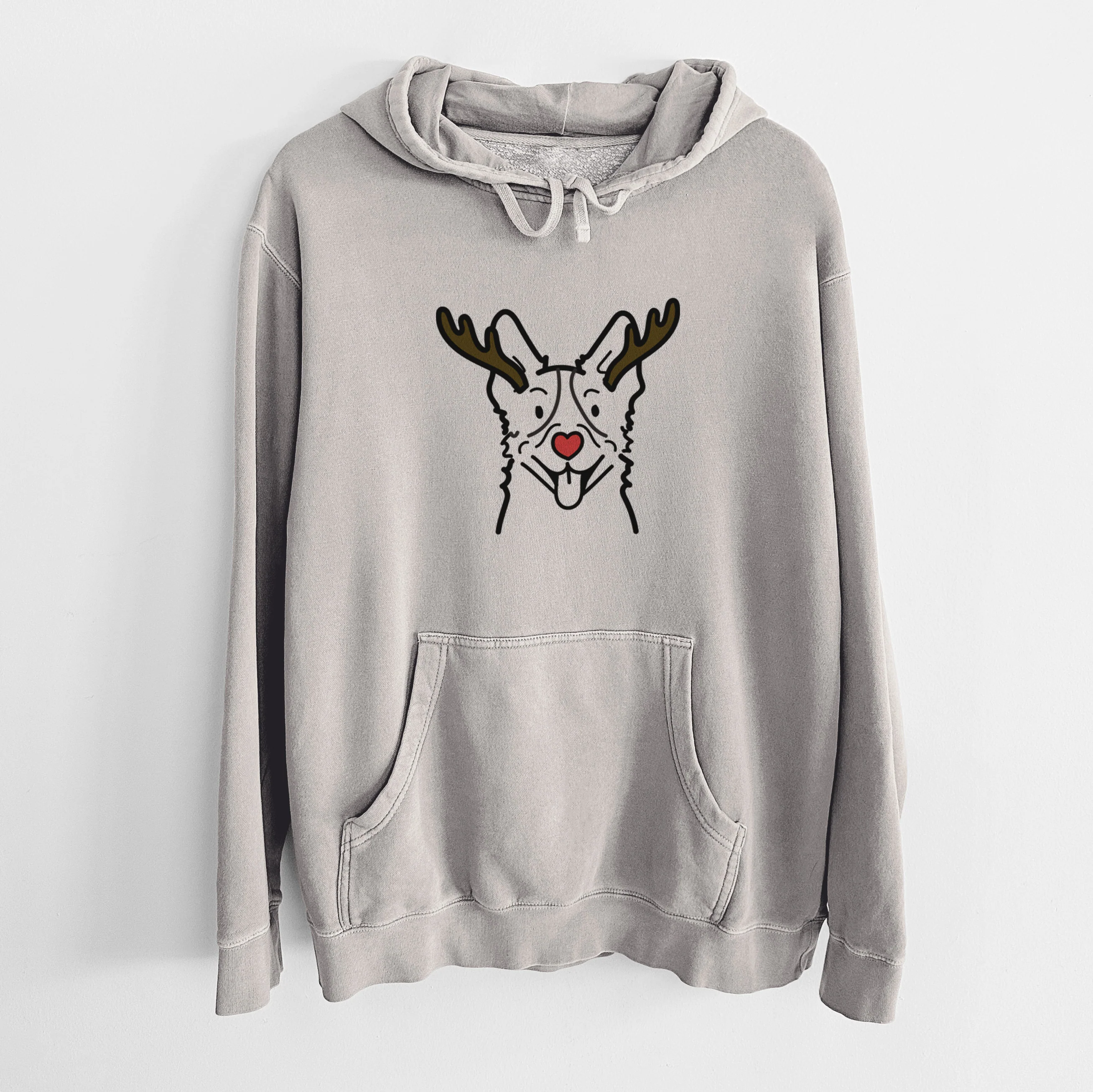 Red Nose Heeler - Unisex Pigment Dyed Hoodie - Image 5