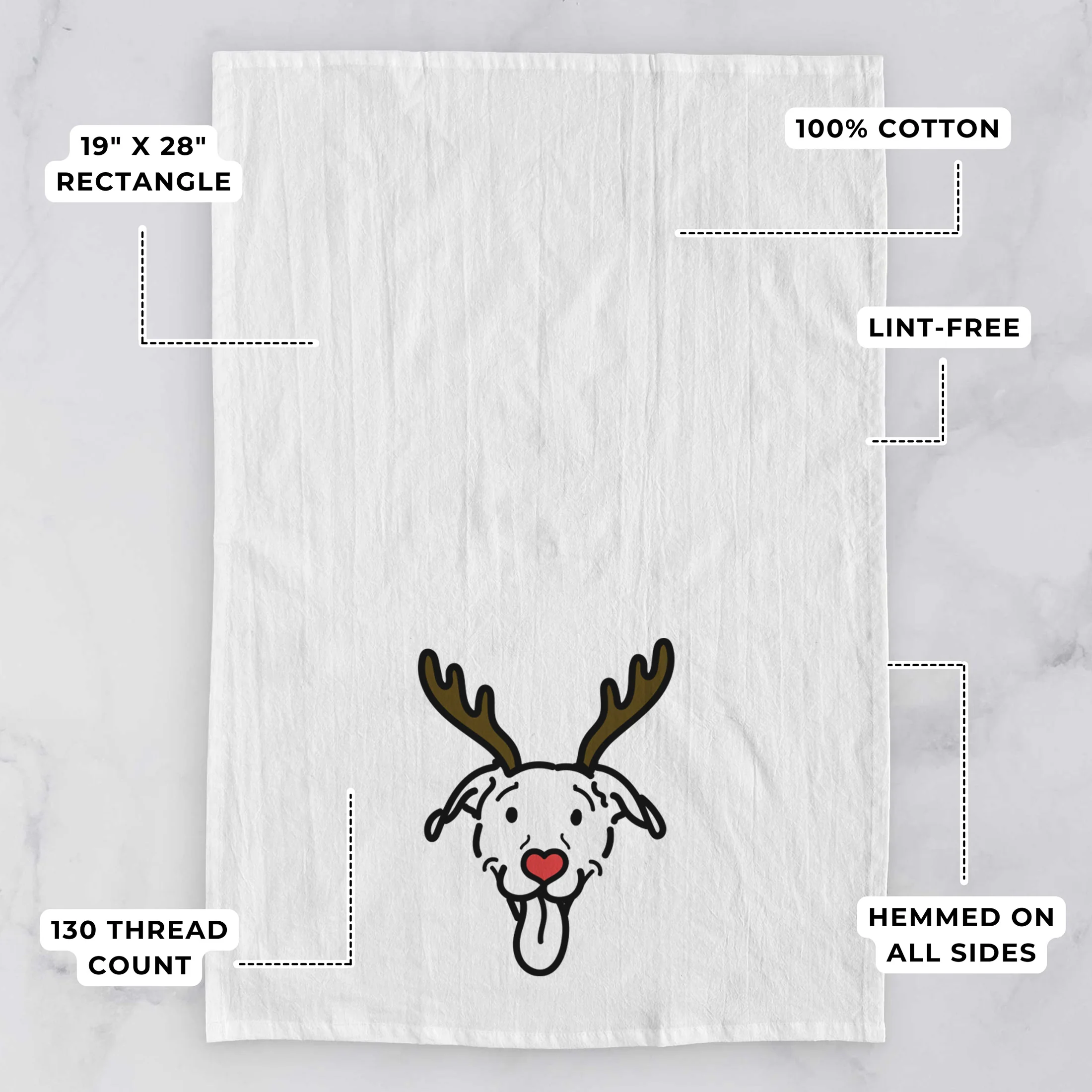 Red Nose Pitbull Mix - Hemi - Tea Towel - Image 3