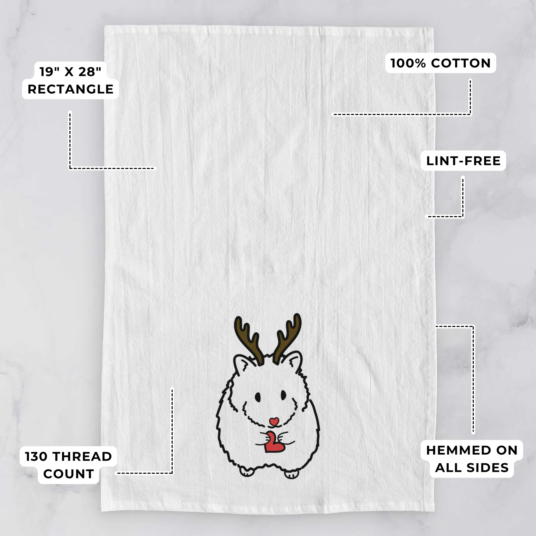 Red Nose Hamster - Hilga - Tea Towel - Image 3