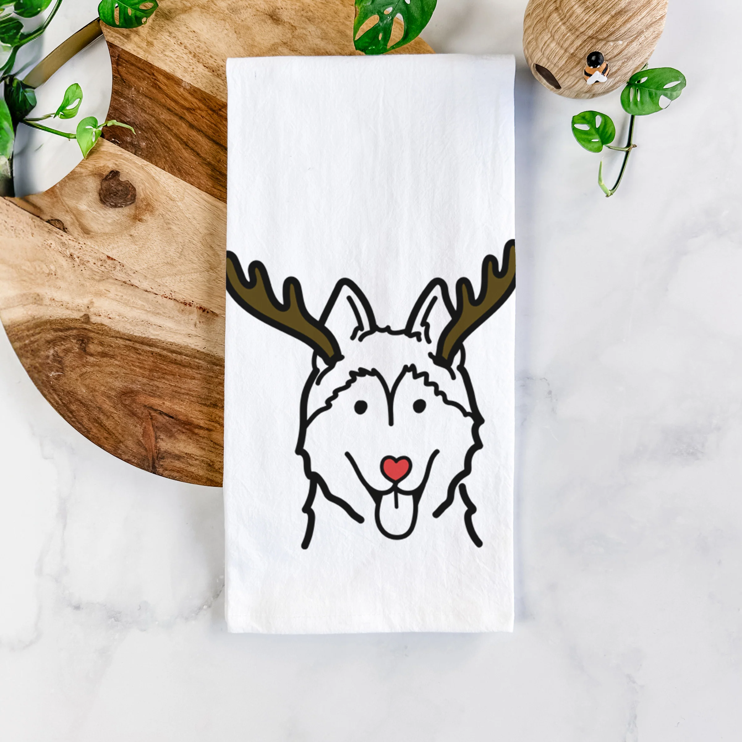 Red Nose Siberian Husky - Tea Towel - Image 5