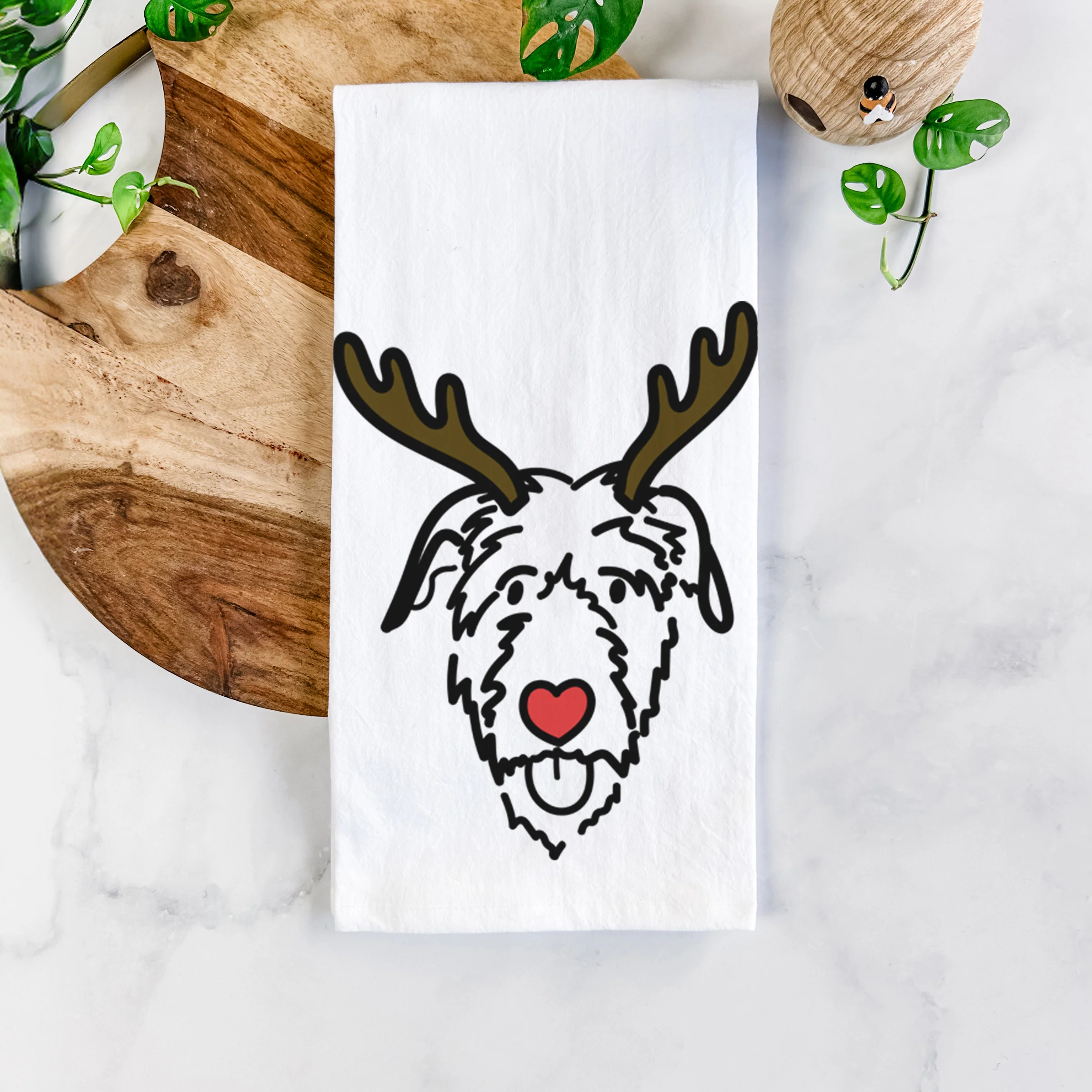 Red Nose Irish Wolfhound - Tea Towel - Image 5